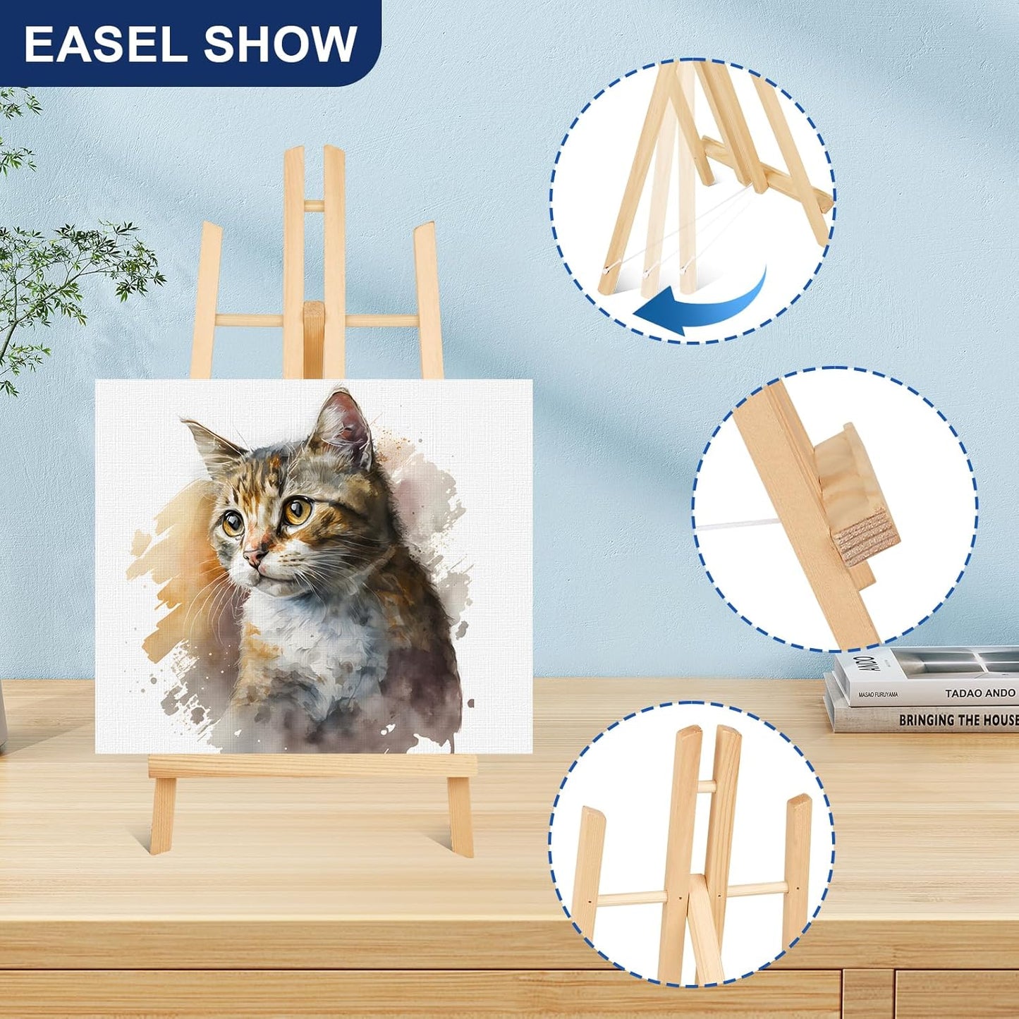 ESRICH 15pcs 17 Inch Tabletop Easels, Easel Stand for Painting,Tripod, Painting Party Easel, Kids Student Desktop Easel for Painting,Paint Easel for Canvas Painting