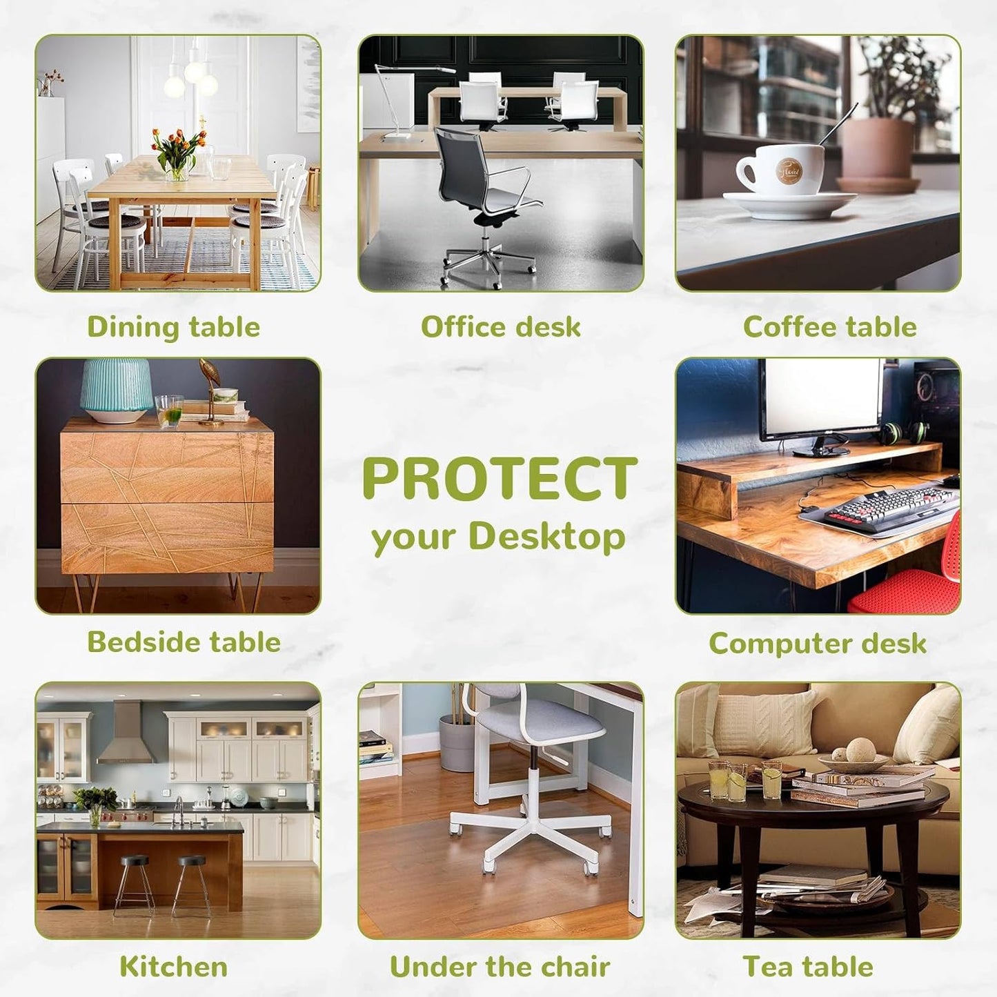 48 x 60 Inch Clear Table Cover Protector, 2mm Thick Clear Table Protector for Dining Room Table, Plastic Table Cover, Waterproof Table Pad for Kitchen, Office