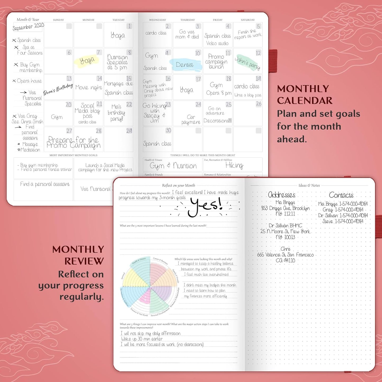 Legend Planner – Weekly & Monthly Life Planner to Hit Your Goals & Live Happier. Organizer Notebook & Productivity Journal. A5 (Wine Red)