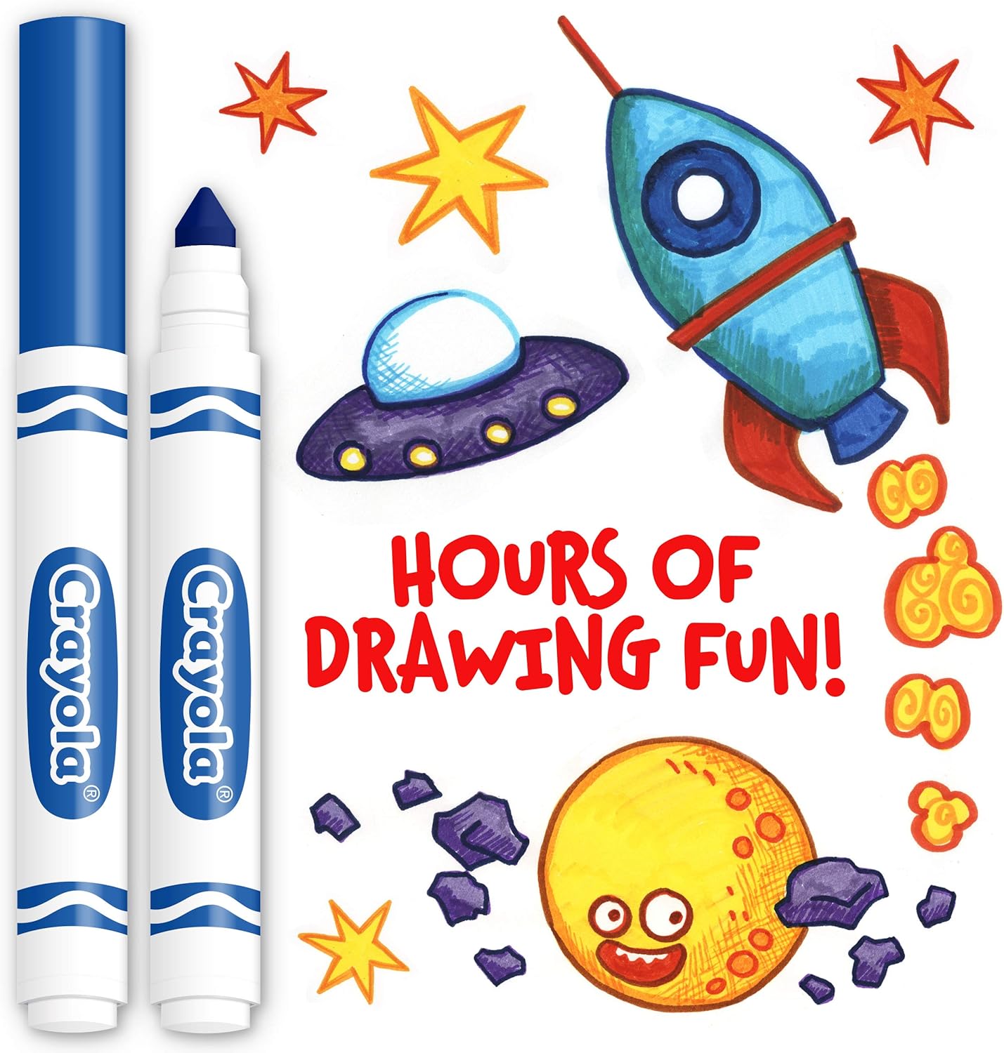 Crayola Broad Line Markers - Blue (12Ct), Markers for Kids, Bulk School Supplies for Teachers, Nontoxic, Marker Refill with Reusable Box