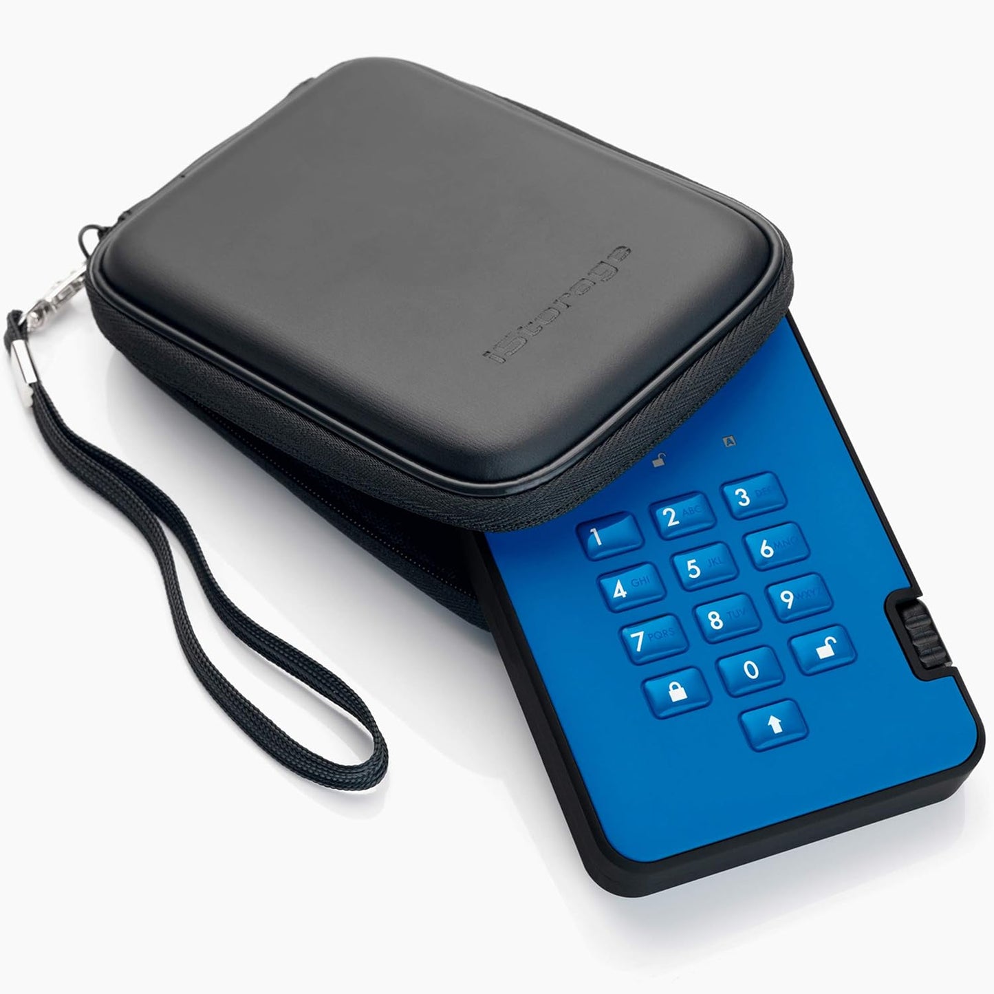 iStorage diskAshur2 HDD 500GB Blue | Secure portable hard drive | Password protected | Dust & water resistant | Hardware Encryption