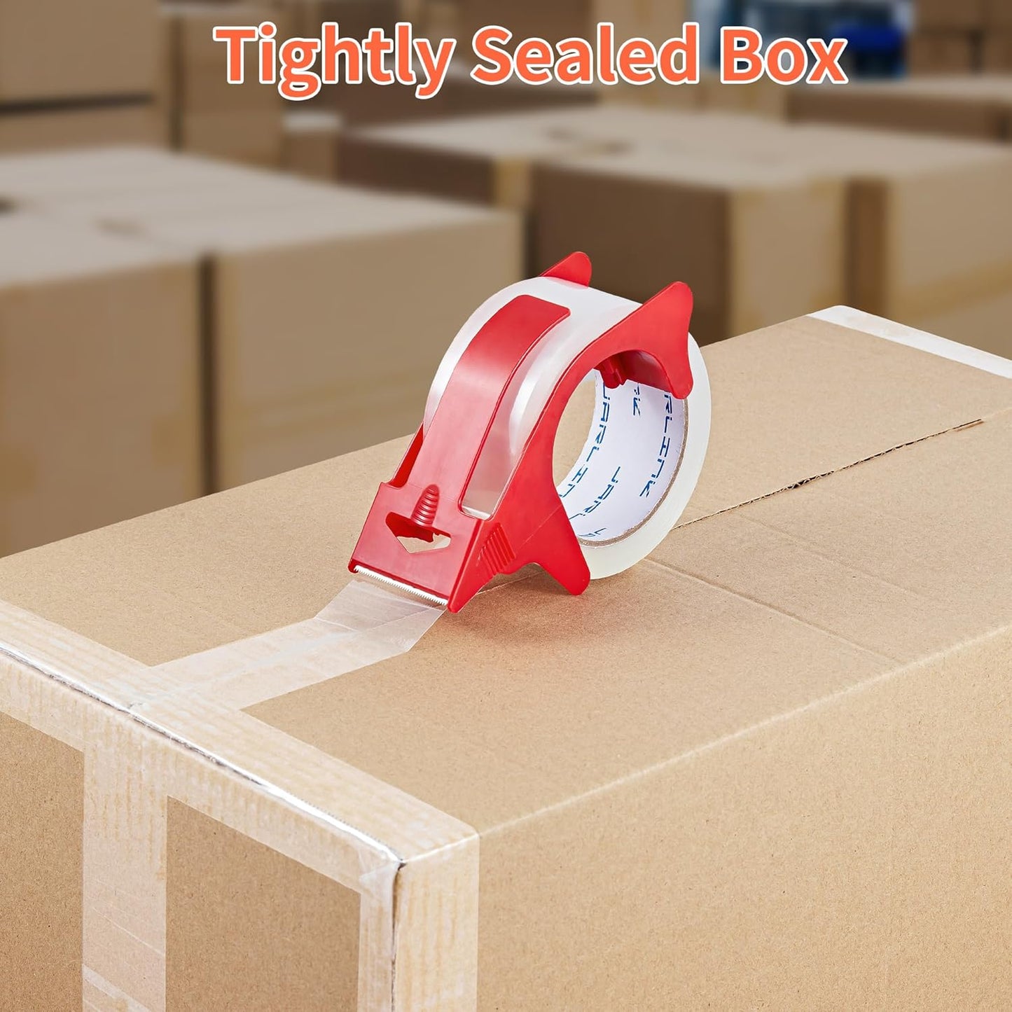 JARLINK 12 Rolls Clear Packing Tape with 2 Dispensers, Heavy Duty Packaging Tape Refills for Shipping Packaging Mailing, 2.7mil Thick, 1.88 inches Wide, 55 Yards Per Roll, 660 Total Yards