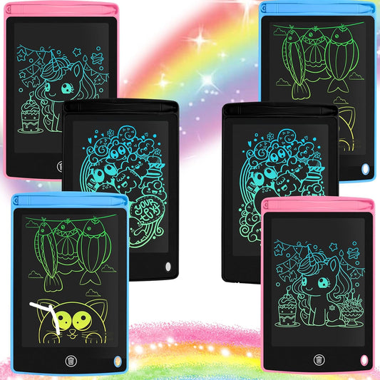 6 Pack LCD Writing Tablet for Kids 8.5 inch, Colorful Drawing Board with One-Click Erase, Lock, and Stylus, No Blue-ray Screen, Drawing Pad Toy for Ages 3-12 Boys and Girls Gifts 3+ Years Old