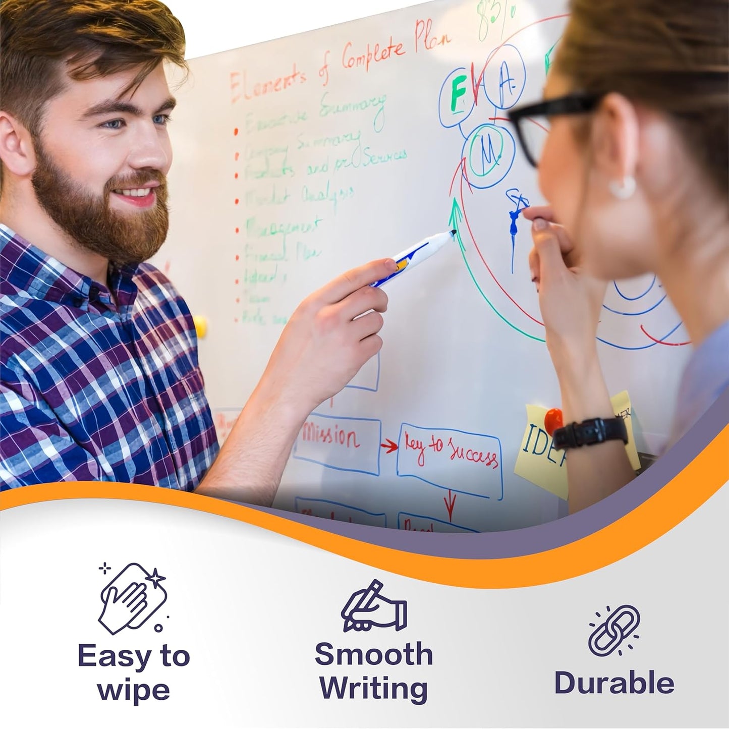 Large Magnetic Dry Erase Board Sheet 60" x 40" Adhesive Backing White Board Sticker for Wall Peel and Stick Whiteboard Contact Paper for Conference Room Office Home