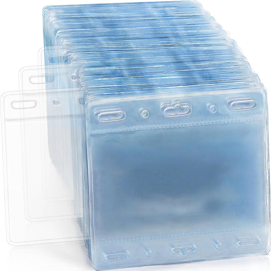 EcoEarth Horizontal Card Protector with Soft Edge (Large 4x3, 250 Pack) Clear Plastic Pouch for ID Name Badge Holders, Conference Nametag Sleeves, No Zipper for Quick and Easy Loading of Card Inserts