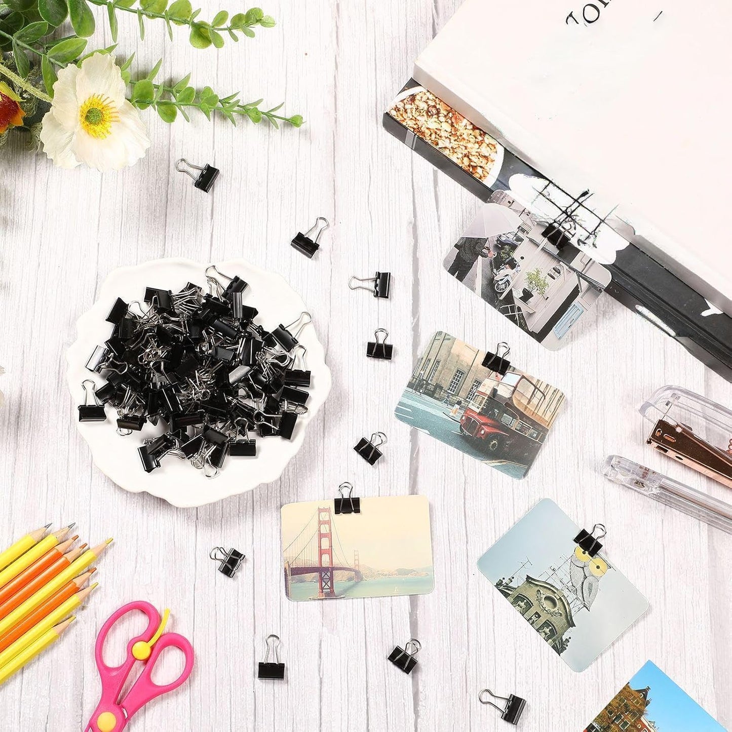 Jetec 500 Pieces 0. 6 Inch Black Binder Clips Bulk Small Paper Clamps Metal Paper Clips for Teachers Students Classroom Business Office and School Office Supplies