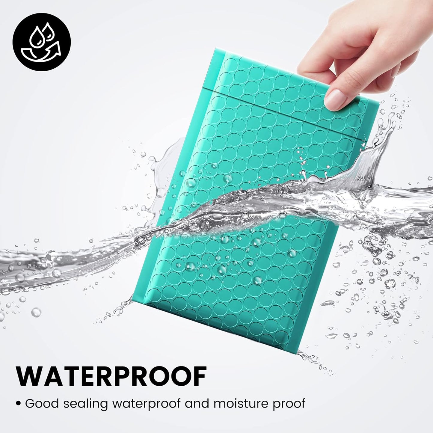 Fuxury Small Bubble Mailers 4x8 Inch 500 Pack, Teal Bubble Mailer, Self Seal Padded Envelopes Gifts Mailing Envelopes Bubble Padded for Shipping, Small Business Bulk