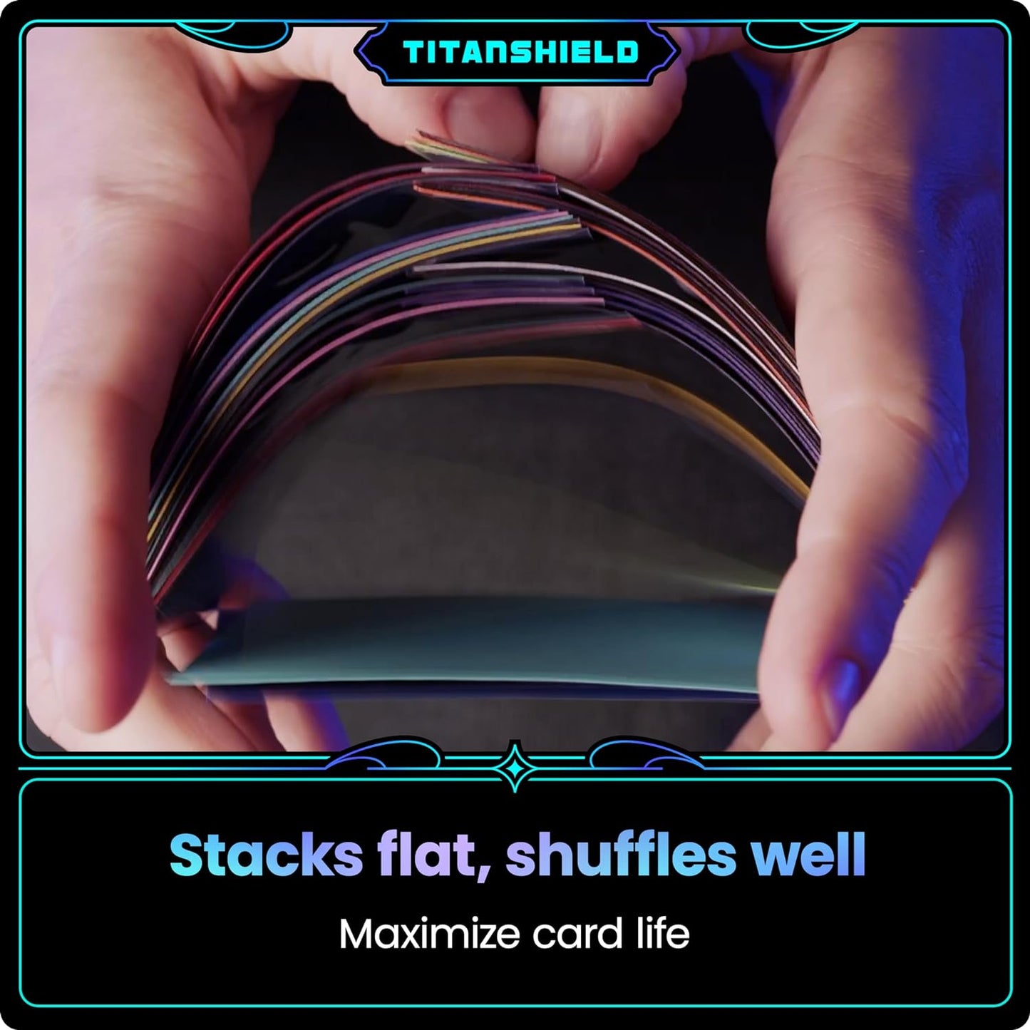 TitanShield (150 Sleeves, Black) Compatible with Standard Sized Board Games, MTG Magic The Gathering, Pokemon, Lorcana and Trading Cards 2.5" x 3.5" 66x91mm