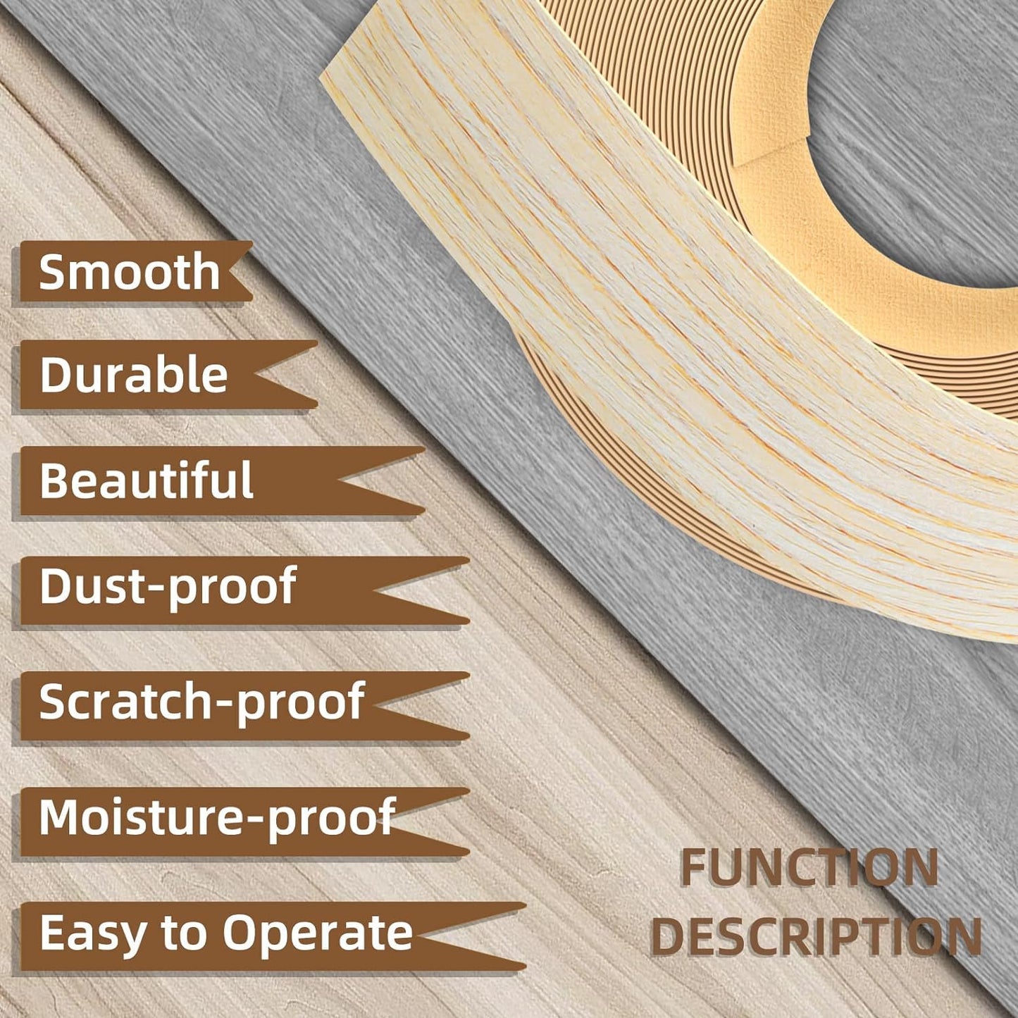 GSCIT Club Oak Edge Banding, 2 inch x 25ft roll of Veneer Edge Banding Preglued Flexible, Real Wood Tape Banding