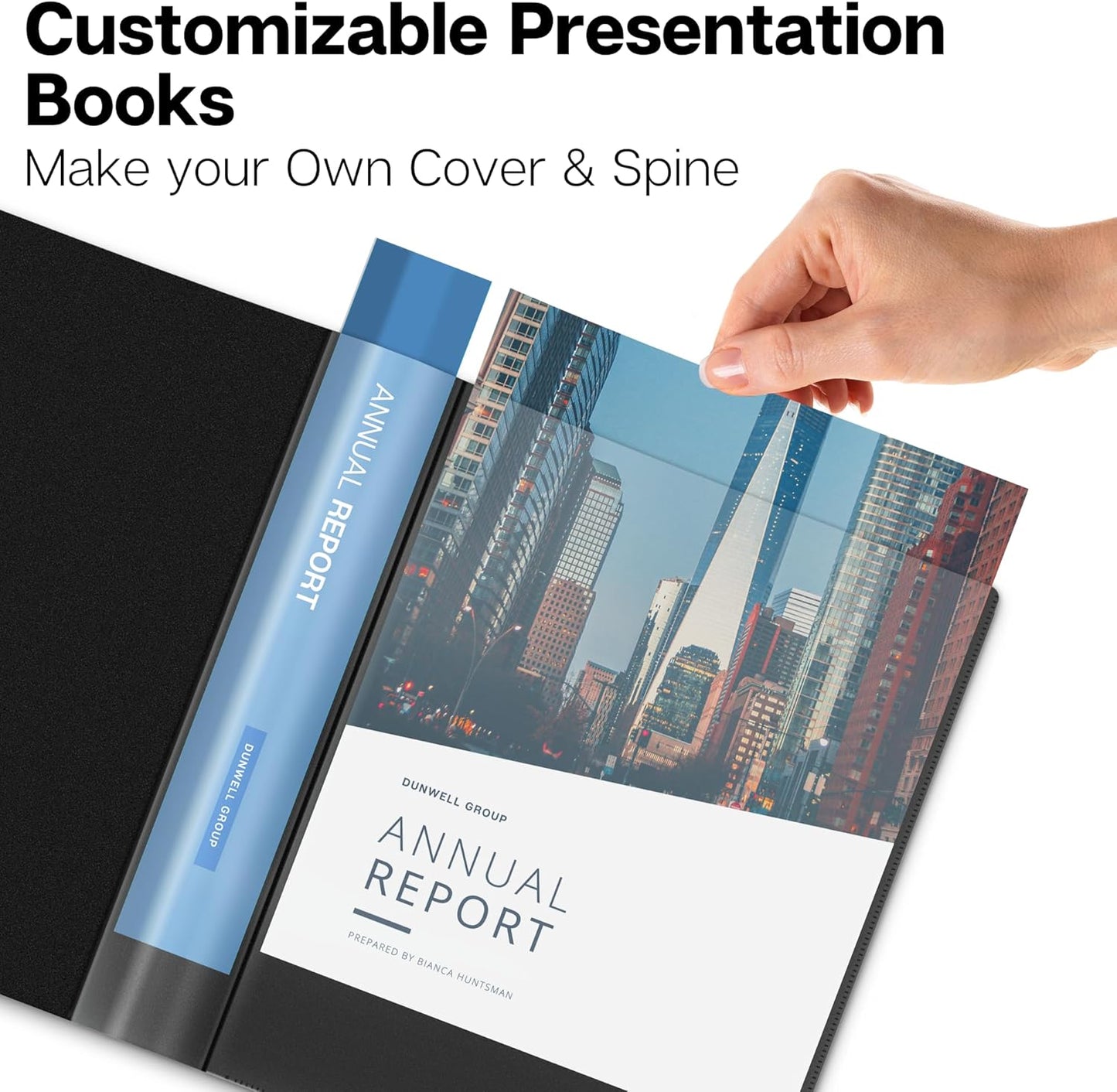 Dunwell Presentation Binder 24-Pocket, Displays 48 Pages, 8.5x11 Portfolio Binder with Plastic Sleeves, Storage and Organizer for Documents, Certificates, Projects, Photos (12 Pack, Black)