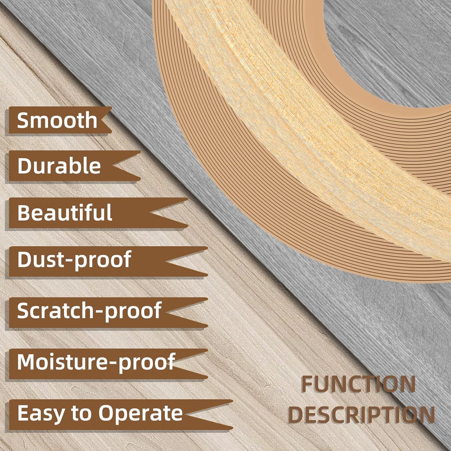 GSCIT Club Maple Edge Banding, 1 inch x 250ft roll of Veneer Plywood Edge Banding Preglued Flexible, Wood Tape Banding for Cabinet Repair