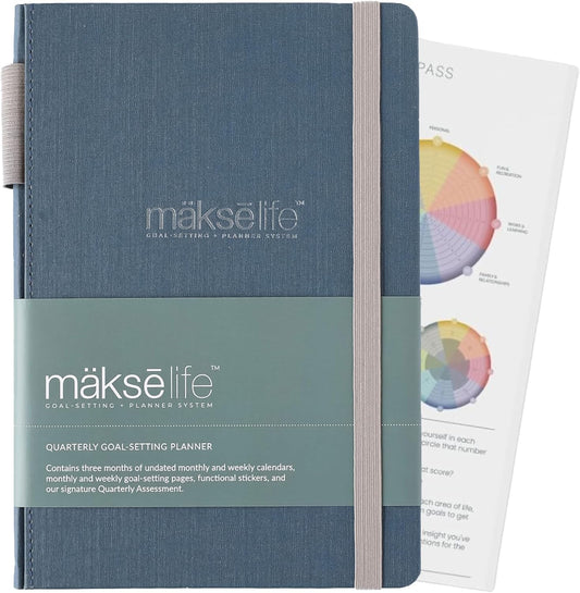90-Day Quarterly Planner - Entrepreneur Goal Setting & Project Management, Undated 3-Month Productivity Planner for Small Business Owners, Navy