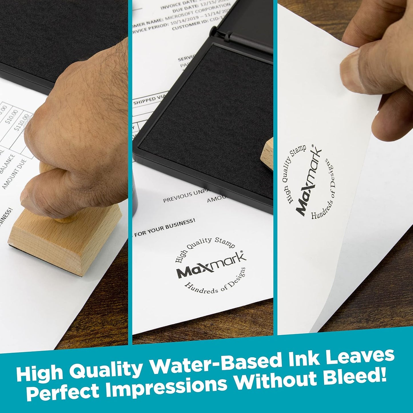 MaxMark Premium Refill Ink for self Inking Stamps and Stamp Pads, Sky Blue Color - 1 oz.