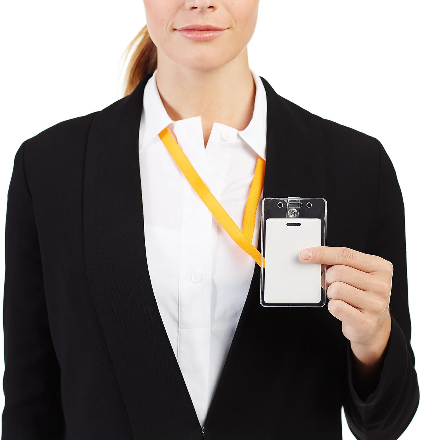 Amazon Basics ID Badge Holders, Vertical Clear Plastic 2.55" x 4.41", Pack of 50