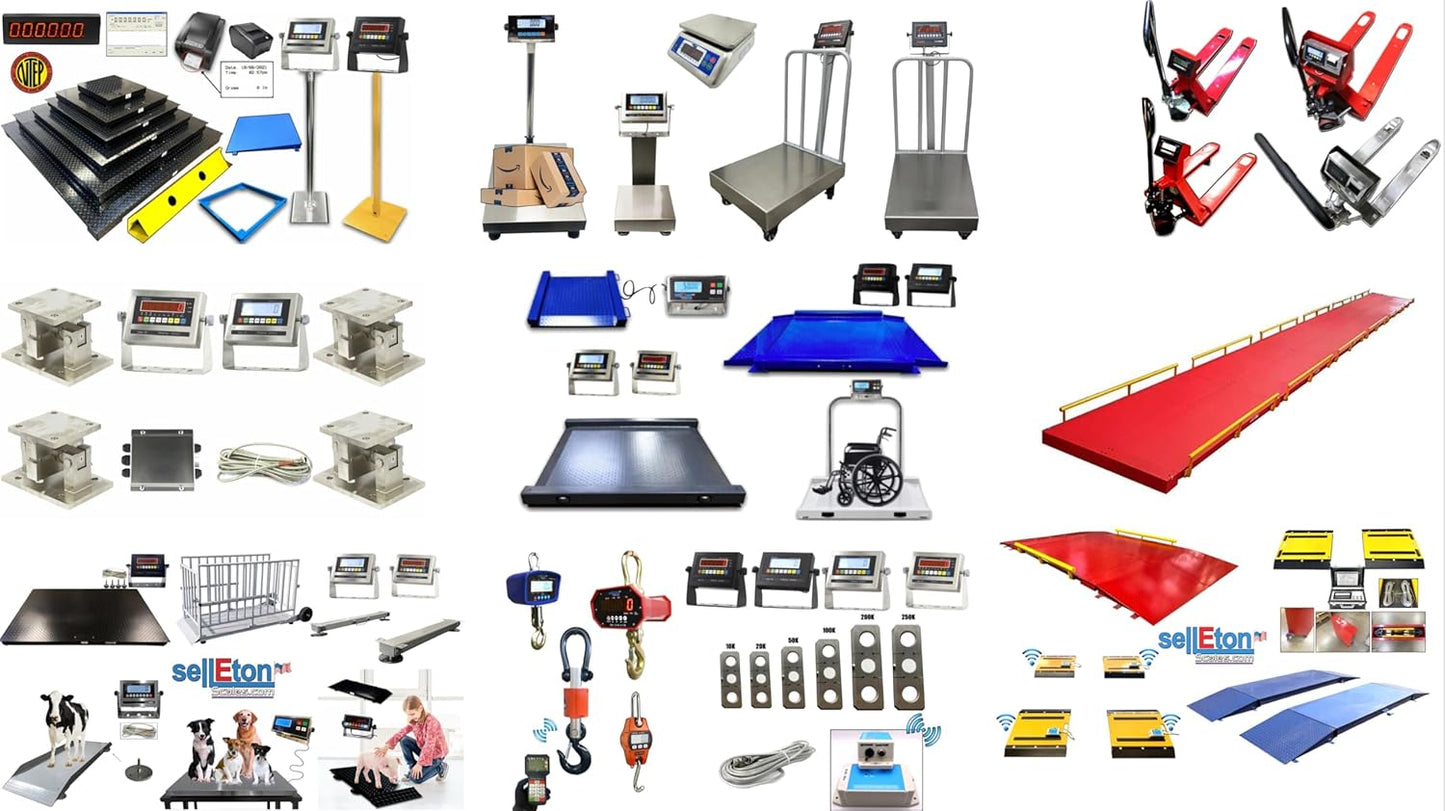SellEton SL-5x5-20K Heavy-Duty, Industrial Floor Scale, Metal Indicator with Platform Scale (60" x 60", 20.000 lbs x 2 lb)