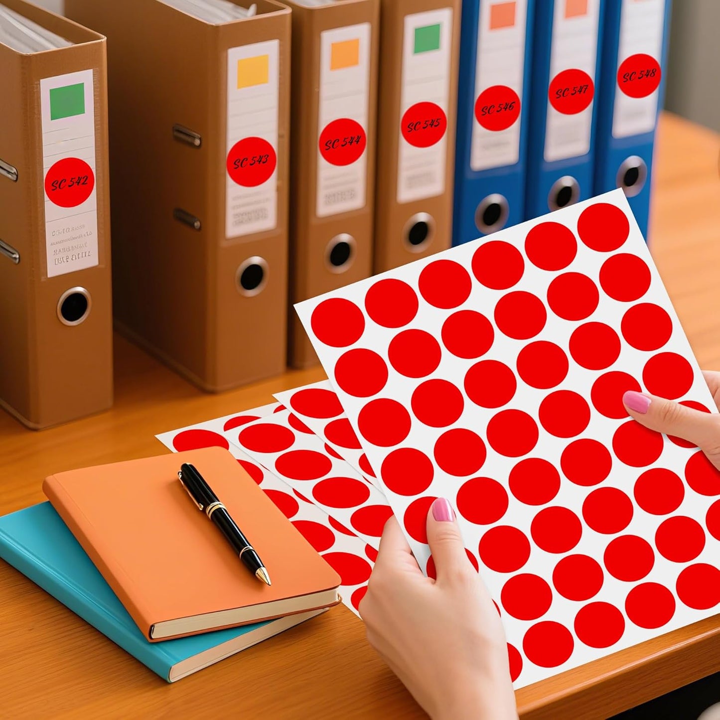 PARLAIM 1 inch Round Red Dot Sticker,720PCS Permanent Adhesive Color Code Circle Sticker Labels for Office Classroom Garage Sale