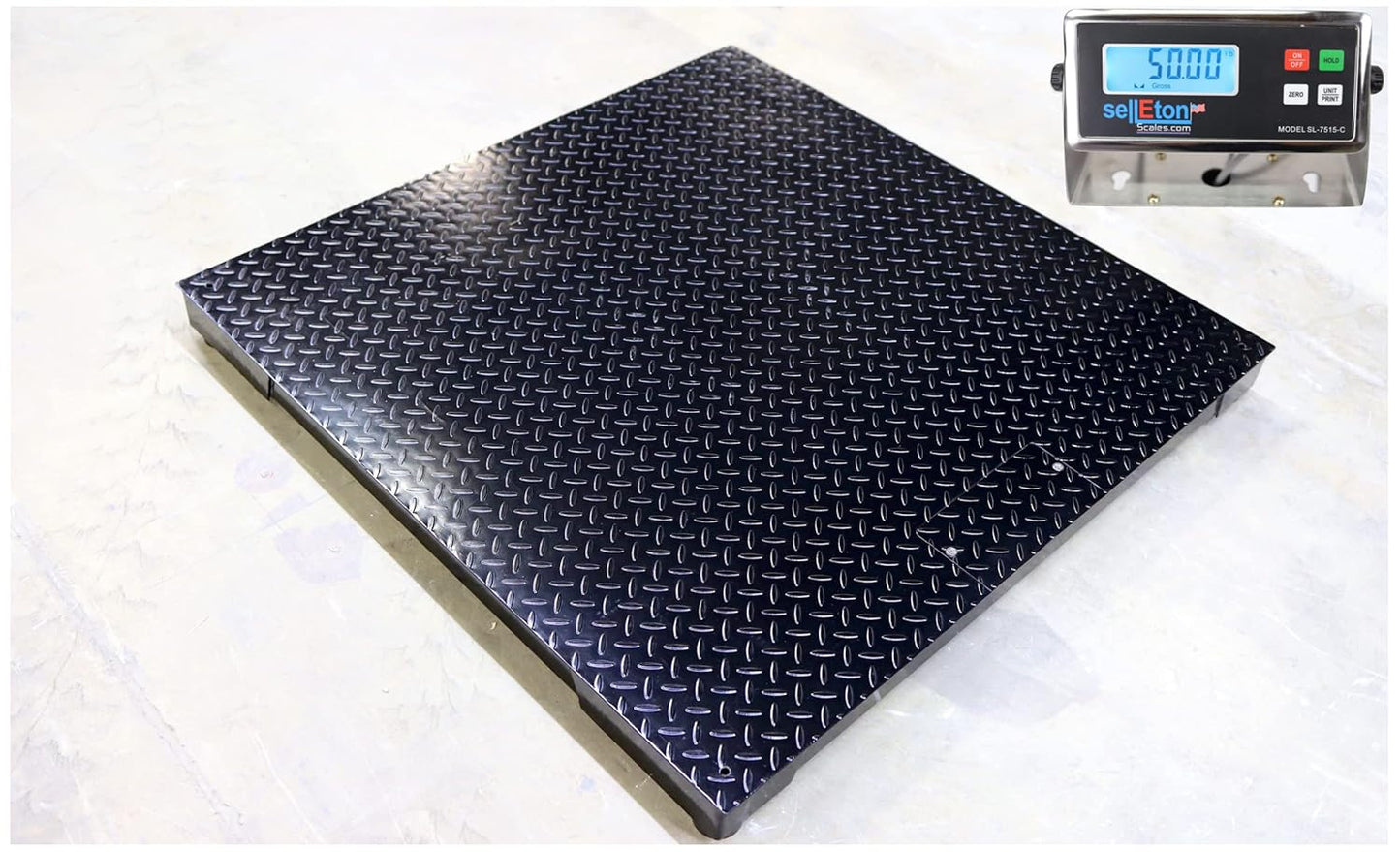 SellEton SL-4040-5k-NN 40" x 40" Industrial Floor Scale | 5000 lbs x 1 lb l Warehouse Pallets