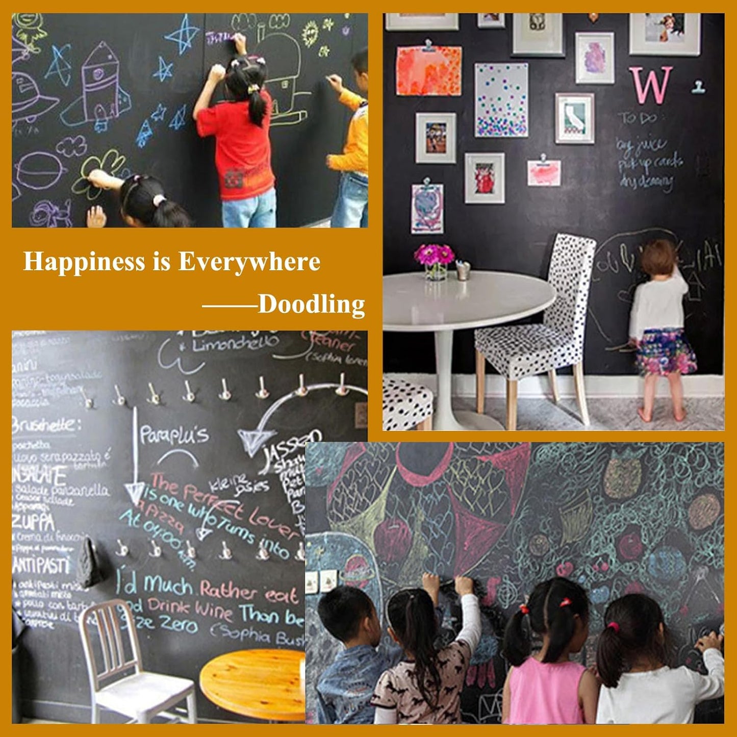 Magnetic Chalkboard Contact Paper with Adhesive, 55" x 27" Magnetic Blackboard Film for Walls, Peel and Stick – Ideal for Office, Classroom, Home. Includes Dustless Chalk, Wiping Cloth, and Magnet