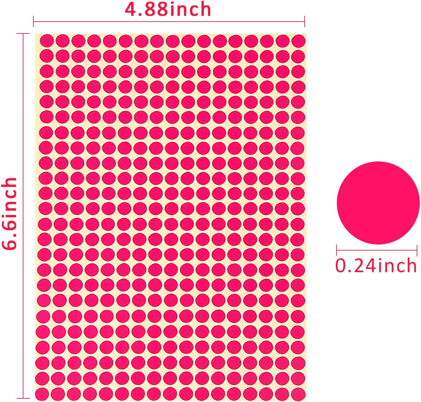 JANYUN 26656 Pieces Colored Dot Stickers, 1/4" Small Color Labels Coding Circle Round Coding Dot Labels Stickers 20 Colors for Office, Classroom