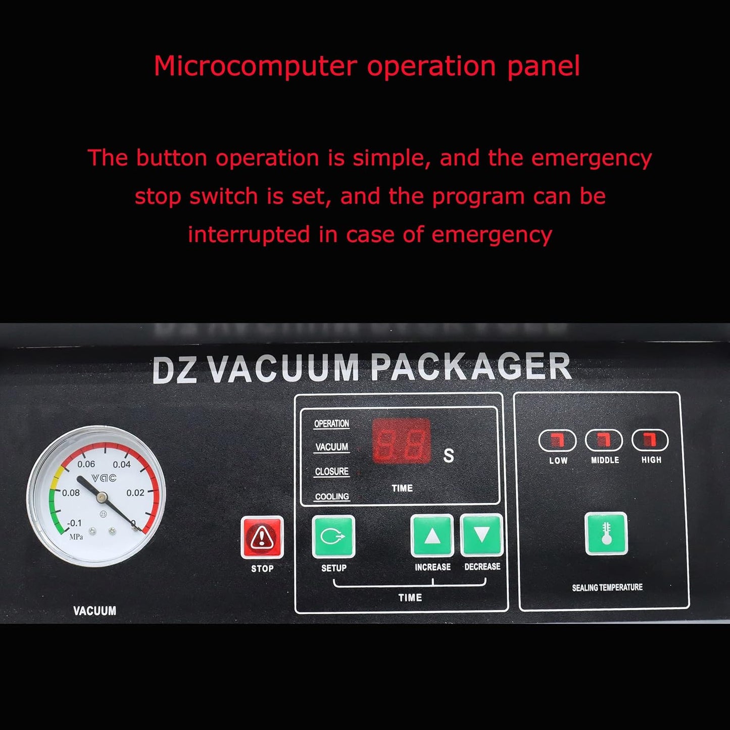 INTSUPERMAI DZ-400 Single Chamber Vacuum Packaging Machine Microcomputer Operation Panel Vacuum Sealing Machine Packaging Sealer 110V