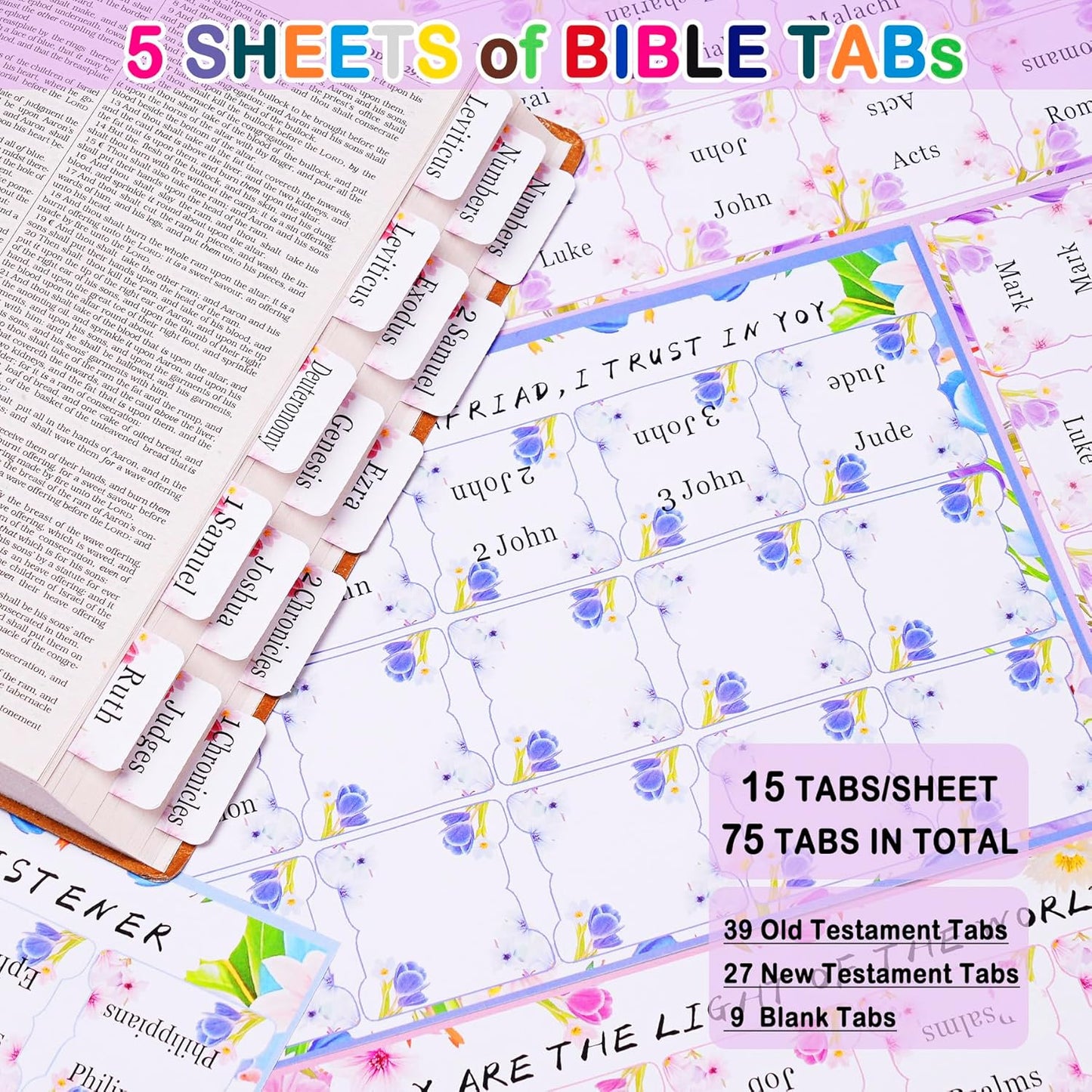 TuErCao Bible Study Supplies Kit - Black Daisies Aesthetic Pencil Pouch Bag, 75 Durable Tabs, 12 Smooth Crayon Highlighters, 16 Gel Pens, Notebook, Notes -Bible Journaling Study Tools
