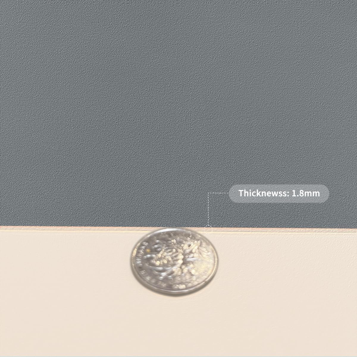 Leather Table Pad,1.8mm Thick,40x72 Inch,Dining Table Pad,Table Pads for Dining Room Table Rectangular,Table Protector for Dining Room Table(Off White+Light Gray,40x72)