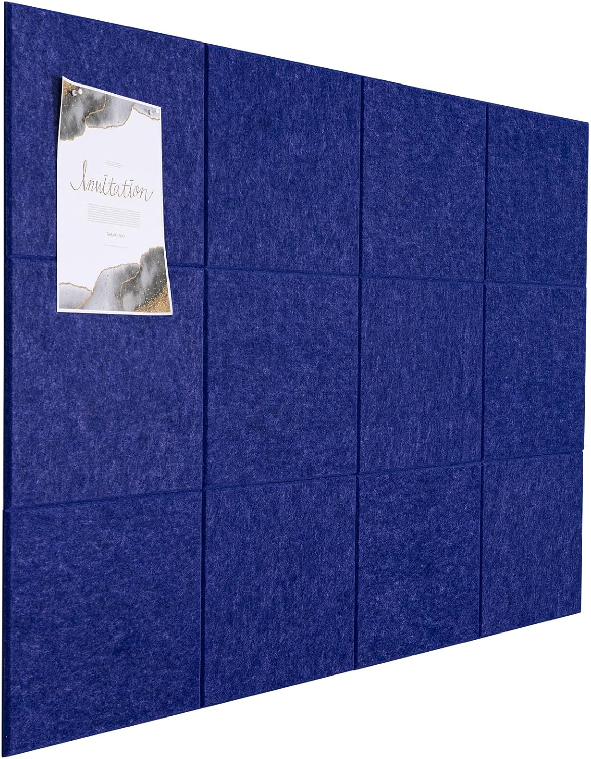 Large Cork Board Alternative, 12 Pack Felt Board with Safe Removable Adhesive Tabs Felt Wall Tiles, Large Cork Boards for Walls, Cork Board for Home Office, Pin Boards for Walls, Royal Blue