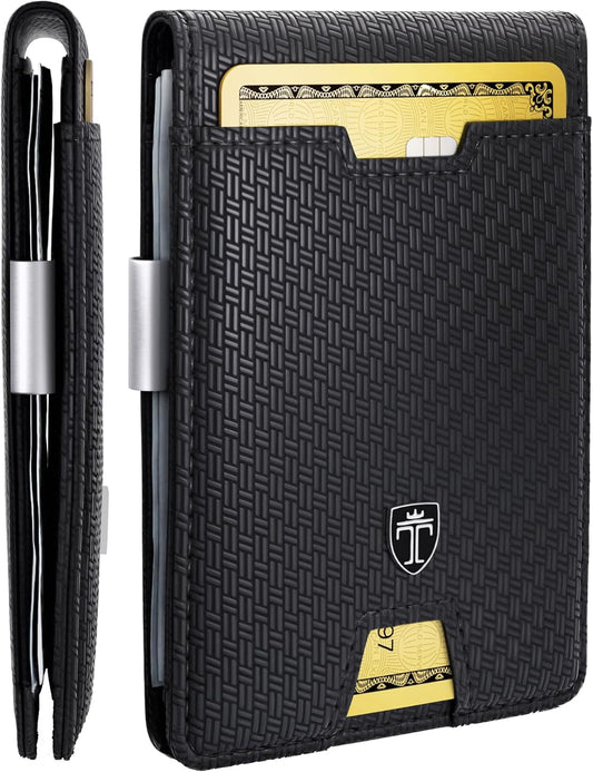 TRAVANDO Mens Wallet with Money Clip AUSTIN RFID Blocking Bifold Credit Card Holder for Men with Gift Box