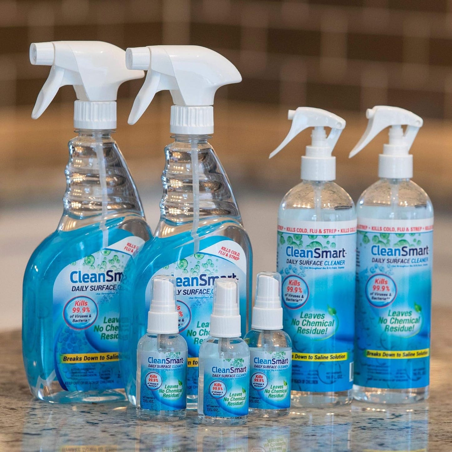 CleanSmart To Go Disinfectant Kills 99.9% of Viruses, TSA-Approved for Safe Travel, 2 oz Bottle (Pack of 3)