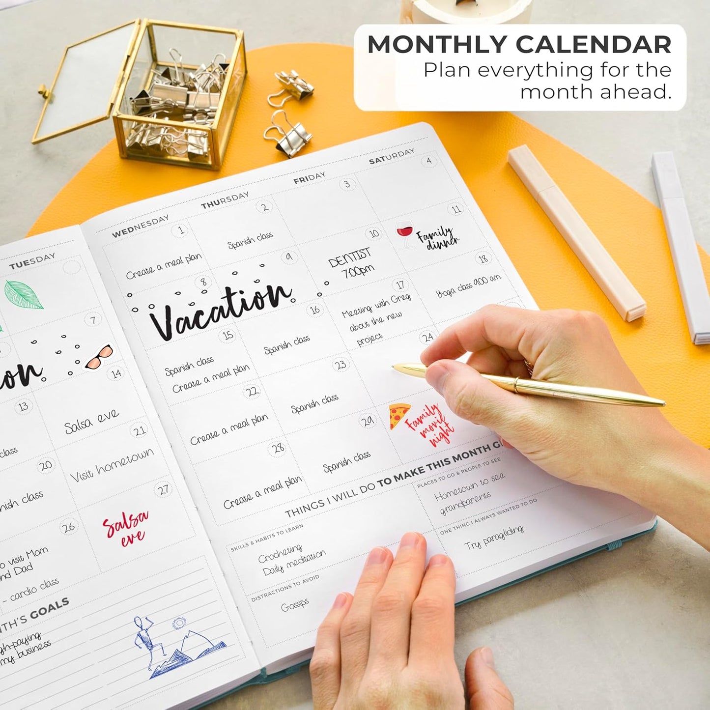 Clever Fox Planner PRO Light – Weekly & Monthly Life Planner to Increase Productivity, Time Management and Hit Your Goals, 8.5x11″ (Aquamarine)