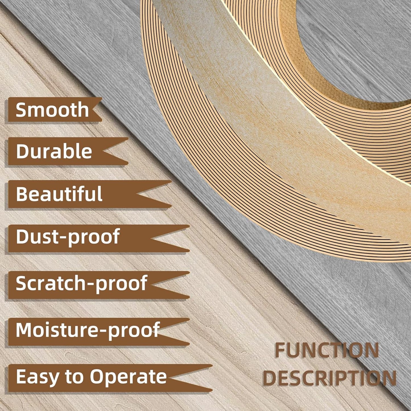 GSCIT Club Birch Edge Banding, 3 inch x 50ft roll of Veneer Edge Banding Preglued Flexible, Real Wood Tape Banding