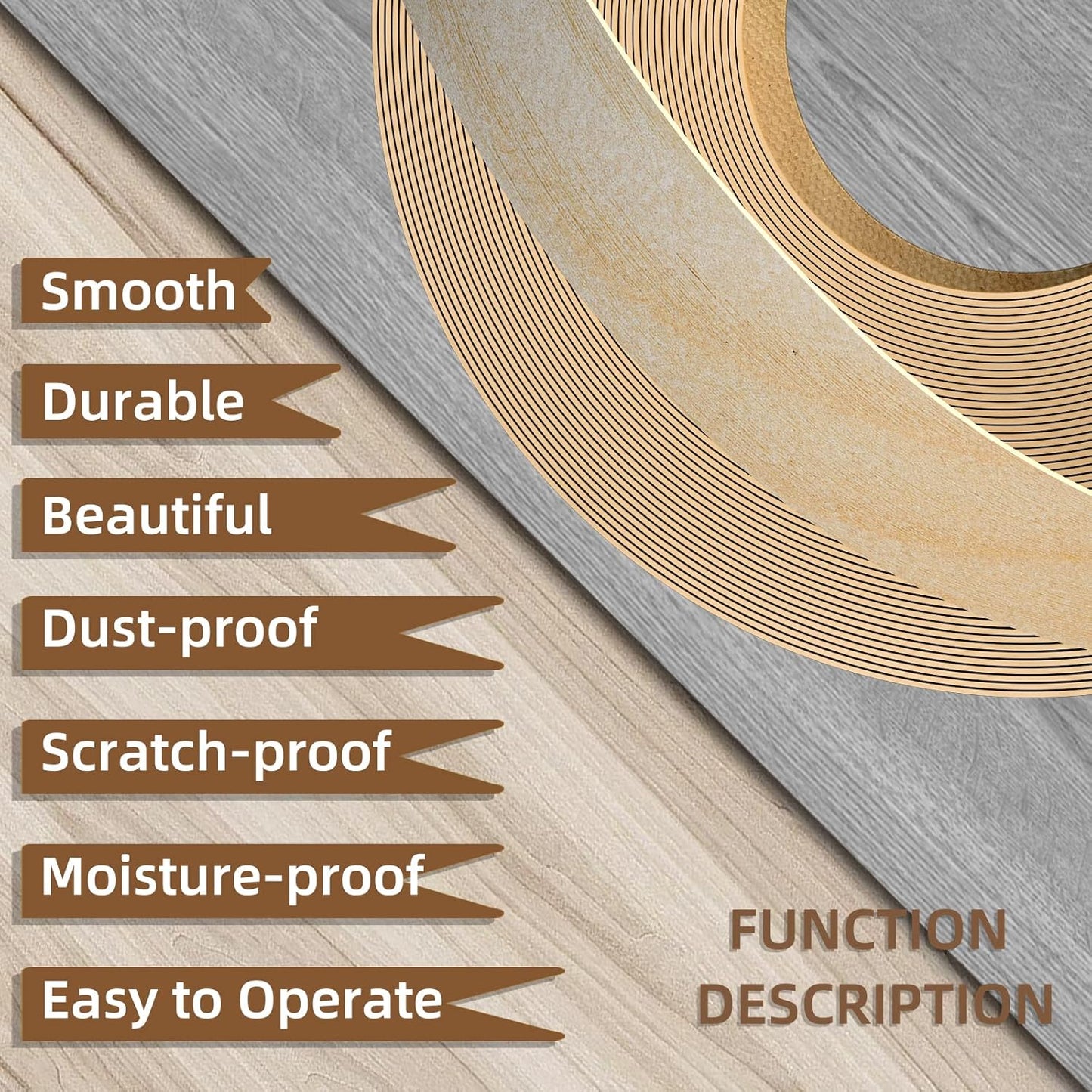 GSCIT Club Birch Edge Banding, 1 1/2 inch x 25ft roll of Veneer Edge Banding Preglued Flexible, Real Wood Tape Banding