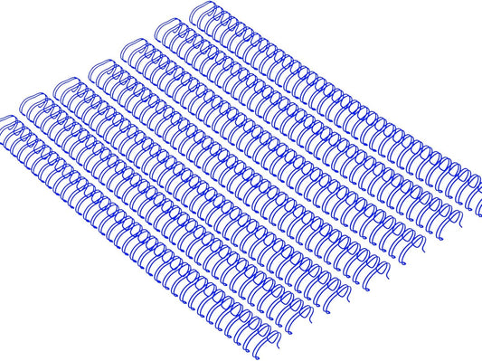 3:1 Pitch Double Loop Binding Wires, YolieraArt 100 Pack Spiral Spine Bindings, 9/16 Inch Wire Twin Binding for Book Binder Machine,Students and Coworkers (120 Sheet Capacity, 100P, Blue)