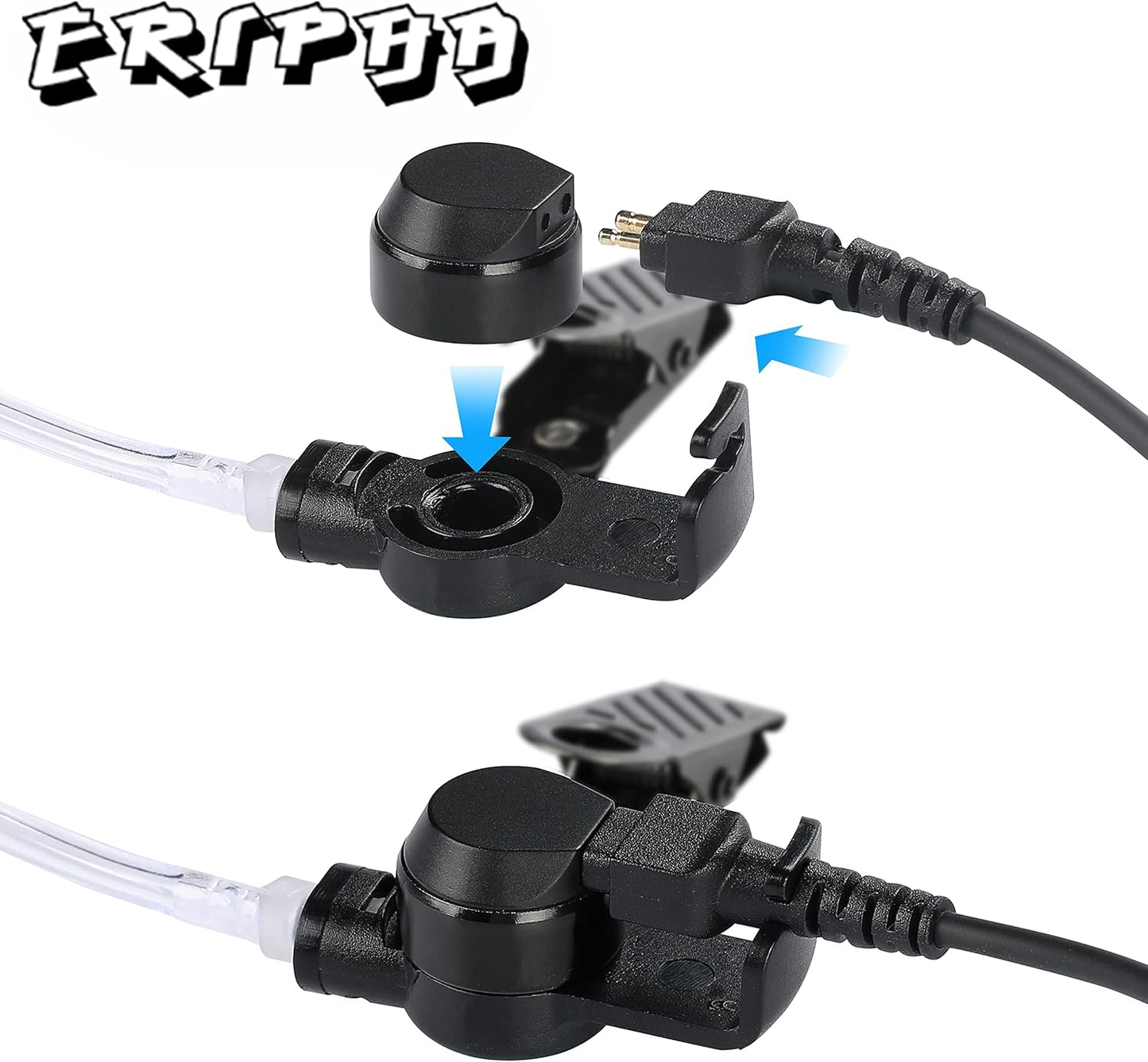 Police Earpiece 3.5mm /1 Pin Listen Only Acoustic Tube Earbud Headset for Remote Speaker Mic Motorola Kenwood 2 Way Radio FBI Security Surveillance Walkie Talkie (5 Packs)