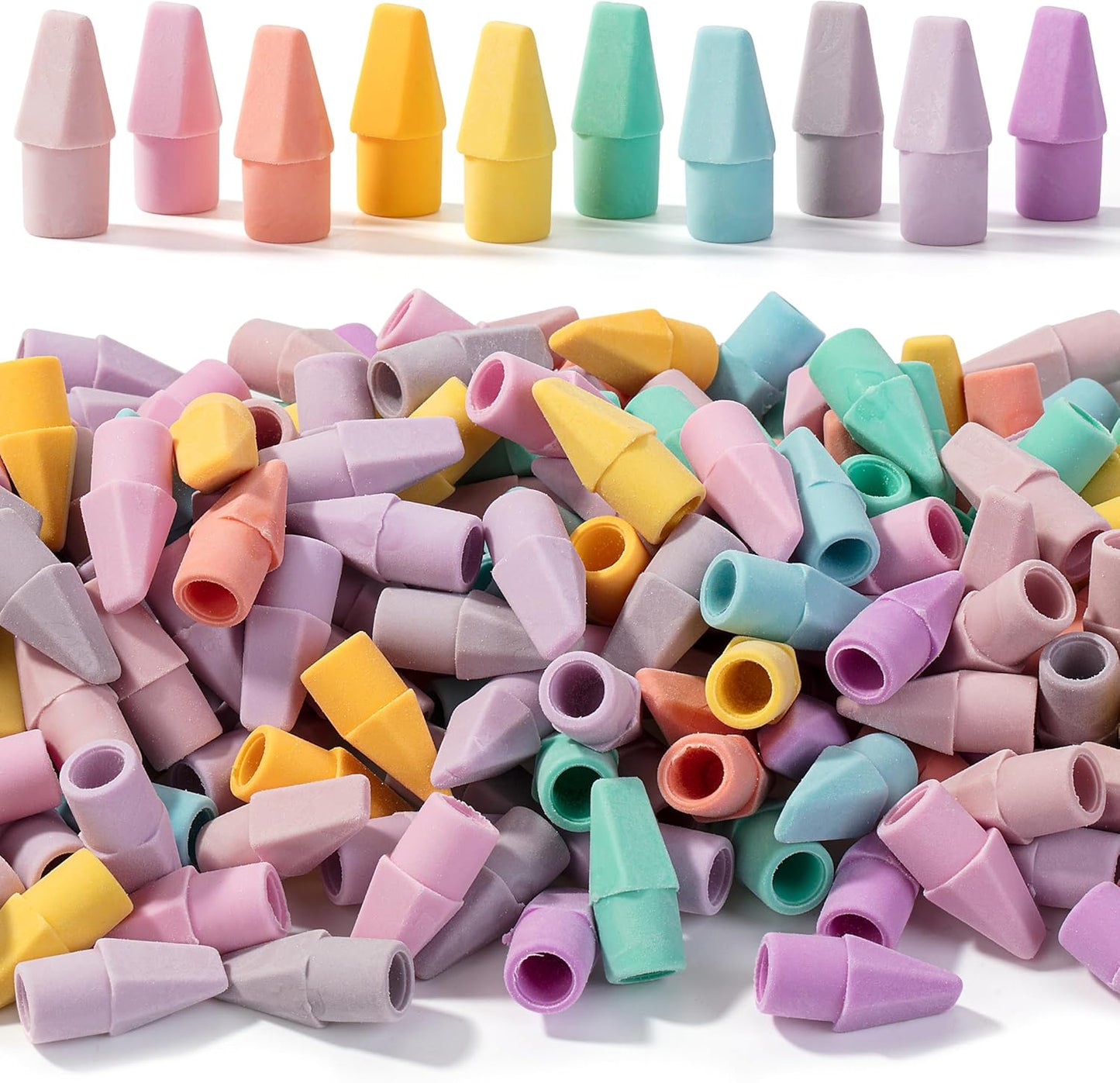 Mr. Pen- Pencil Erasers Toppers, 500 Pack, Colorful, Latex Free, No Smudge, Mr Pen Erasers for Pencils