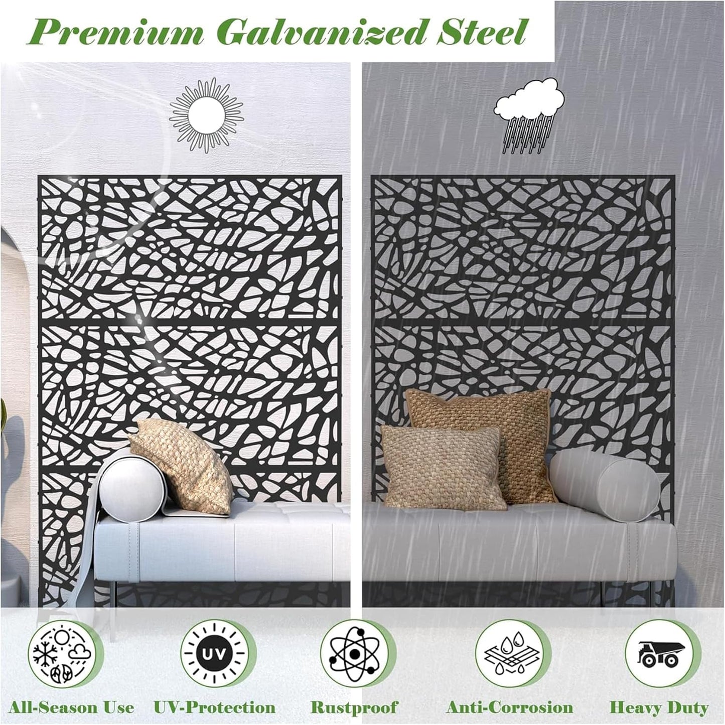 NicBex Room Divider 1 Panel Room Dividers with Mesh Shape Design Partition Room Dividers and Metal Privacy Screens Wall Divider for Outdoor, Room Separation,48.31" W x 15.75" D x 70.75" H, Black