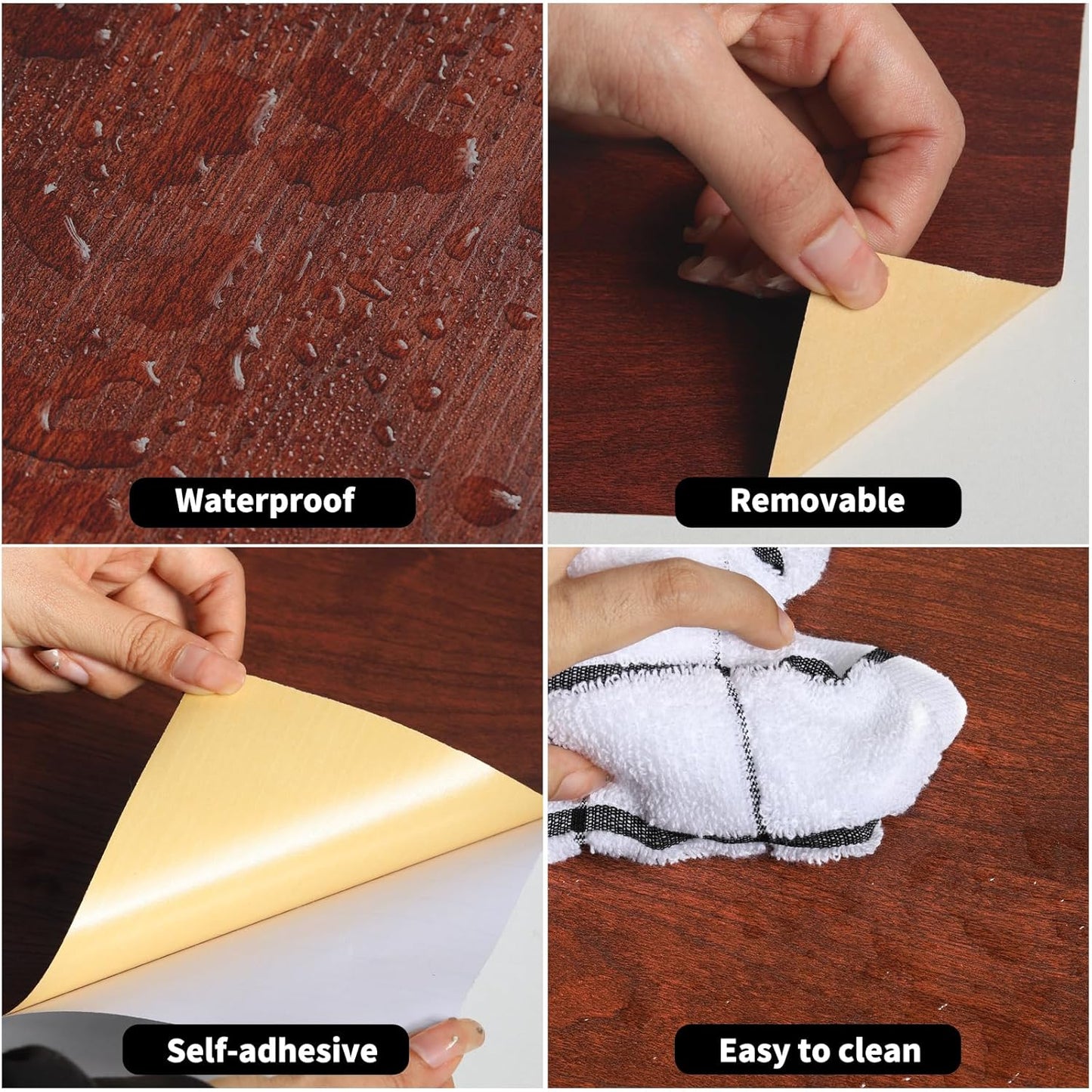 GSCIT Club Cherry Wallpaper, 24 inch X 25ft Self Adhesive Wood Grain Repair Tape Patch for Tables, Chairs, Baseboards, Doors, Windows, Floors, Handicraft DIY.