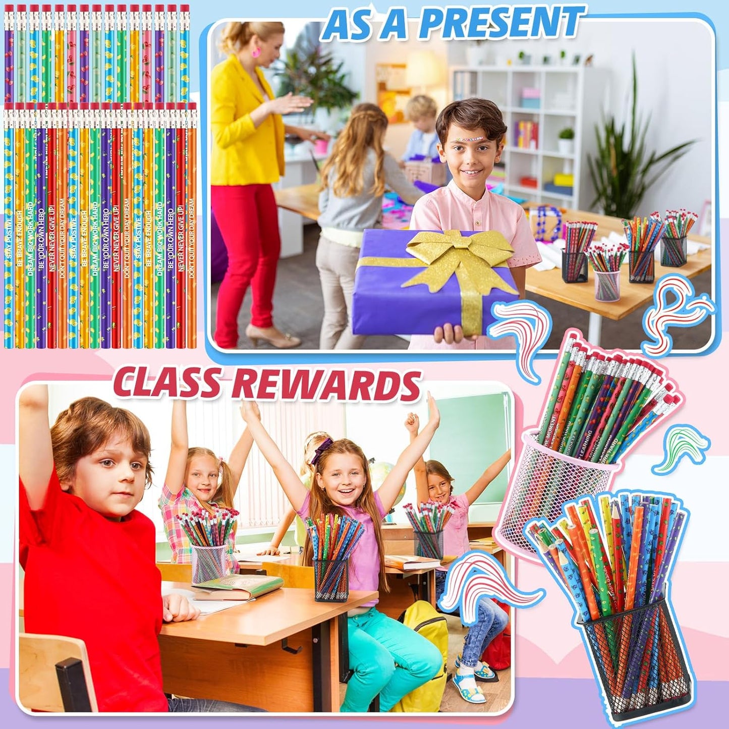 360 Pcs Scented Pencils Bulk for Kids Inspirational Motivational Cute Fun Fruit Wood Smelly Graphite Pencils with Erasers for School Classroom Office Students Girls Boys Gifts Supplies