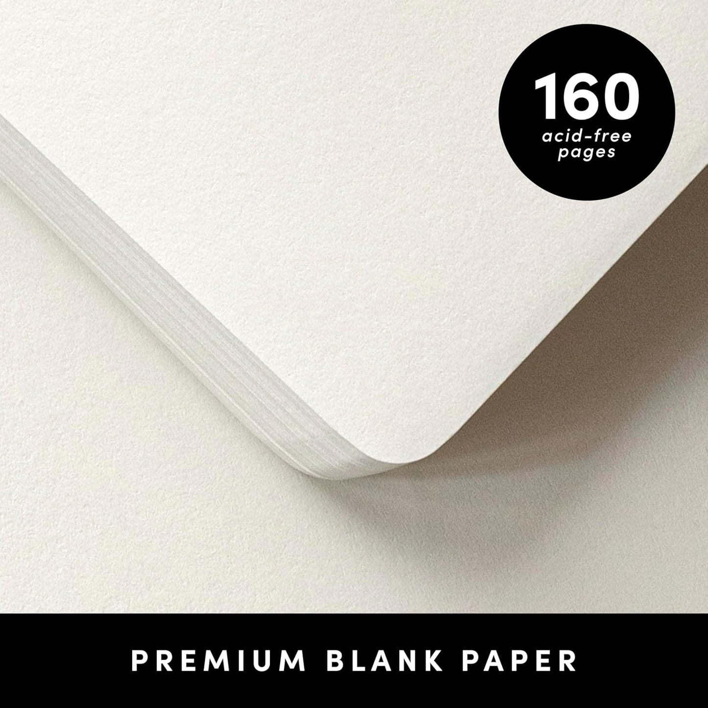 PAPERAGE Blank Journal Notebook, (Turquoise), 160 Pages, Medium 5.6 in x 8 in - 100 GSM Thick Paper – Hardcover Journaling Notebook for Work, School, Note Taking or Sketching