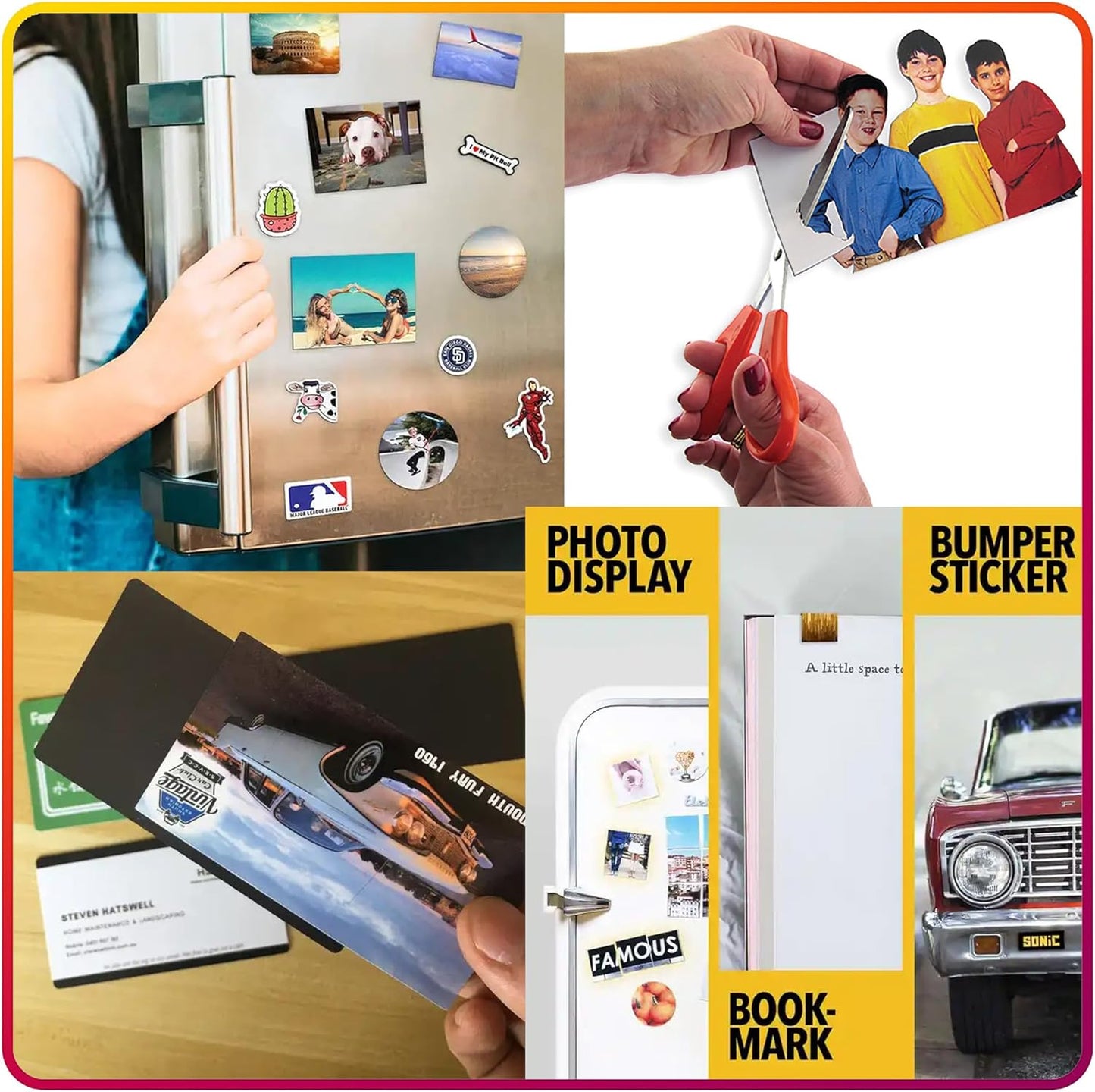 Magnetic Sheets with Adhesive Backing for Crafts, DIY 10 Pack. Strong Craft Magnets 5" x 7" to Make Flexible Magnet Self Sticky Tapes, Strips, Squares, Sheet for School Classroom Board, Fridge, Photos