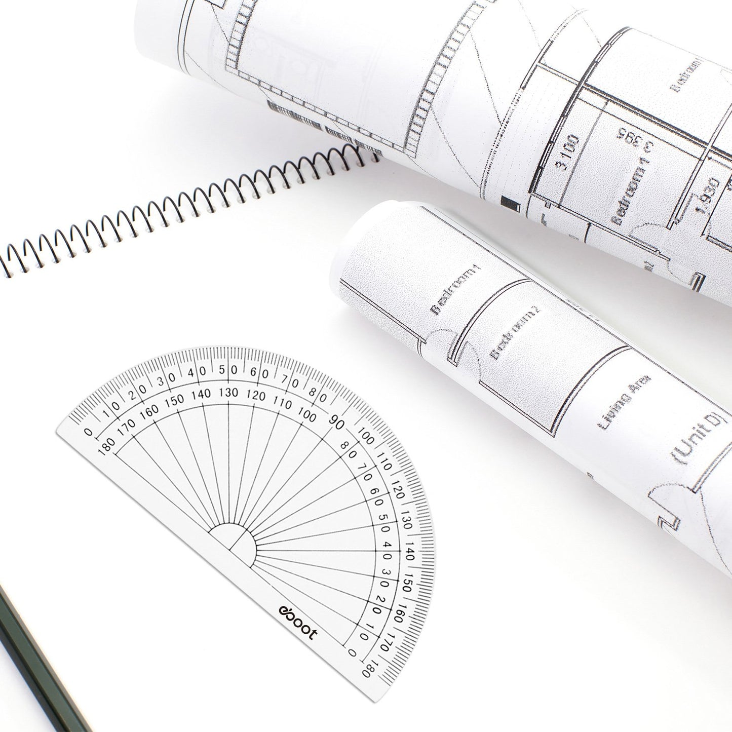 eBoot 28 Pack Clear 180 Degree Plastic Protractors for Angle Measurement, 10 cm
