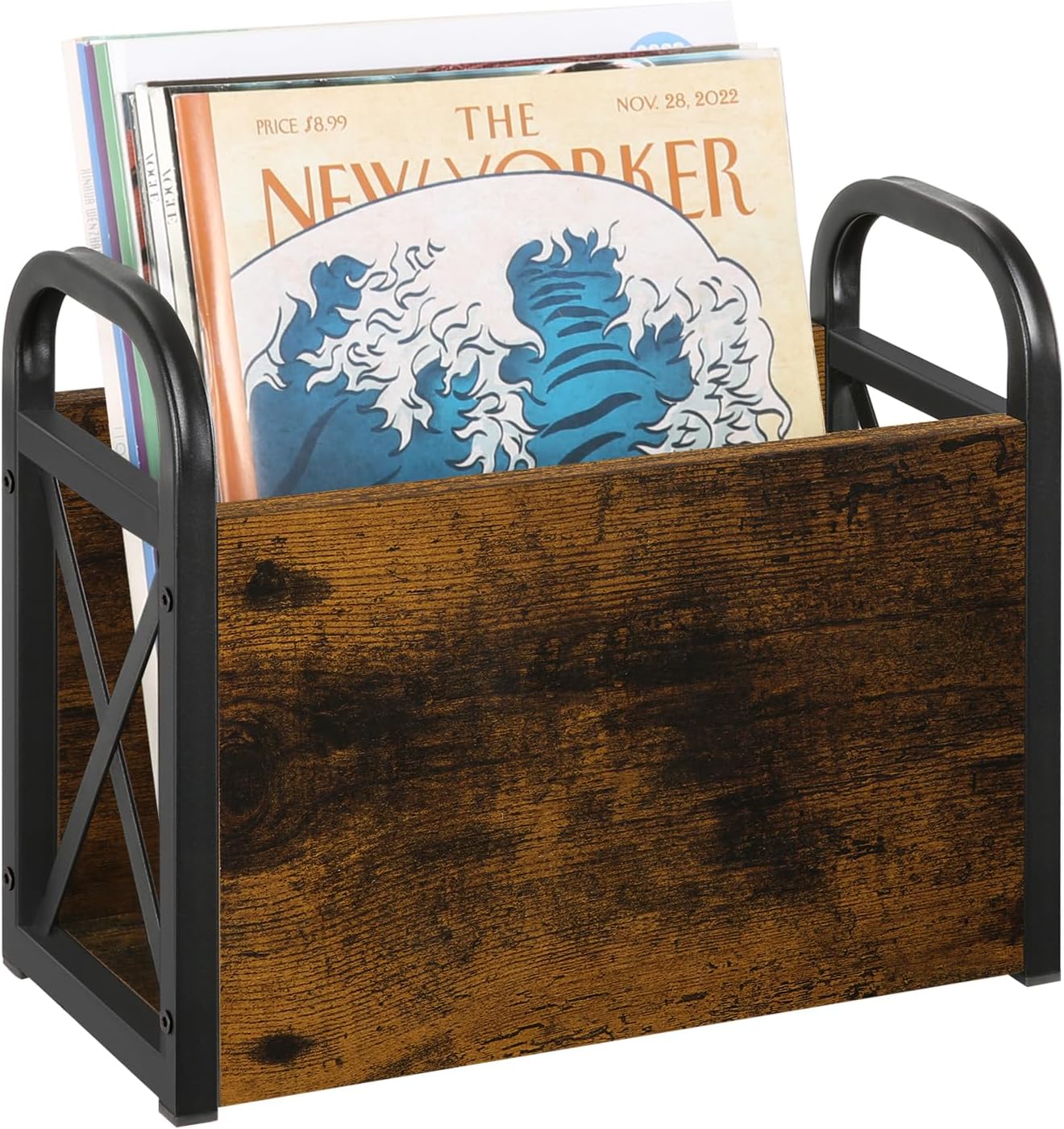 YINMIT Magazine Holder, Magazine Rack Floor, Magazine Storage Basket, Folder Organizer Bin for Books, Newspapers, Tablets