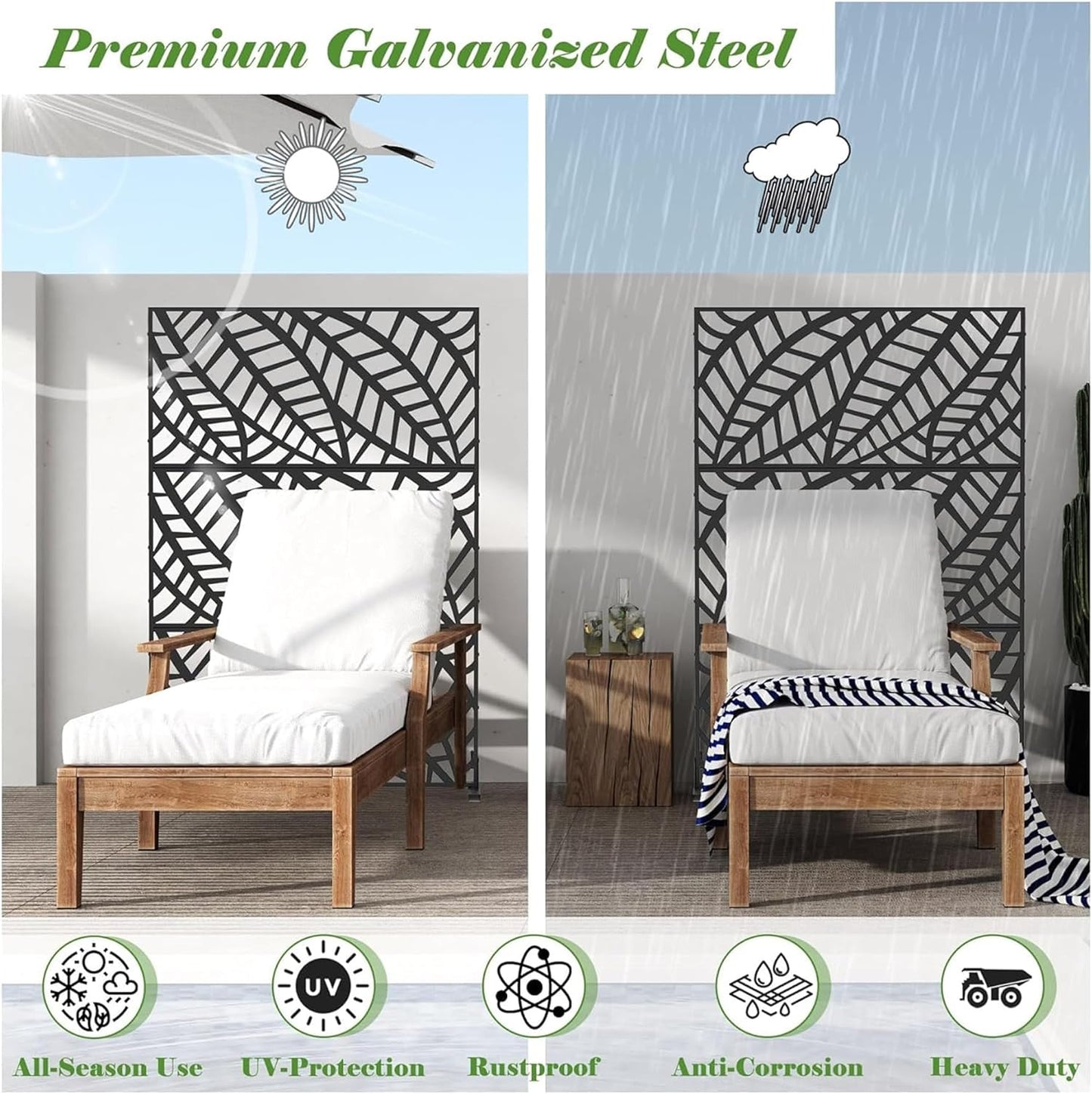 NicBex Room Divider 1 Panel Room Dividers with Leaf Pattern Design Partition Room Dividers and Metal Privacy Screens Wall Divider for Outdoor, Room Separation,48.31" W x 15.75" D x 70.75" H, Black