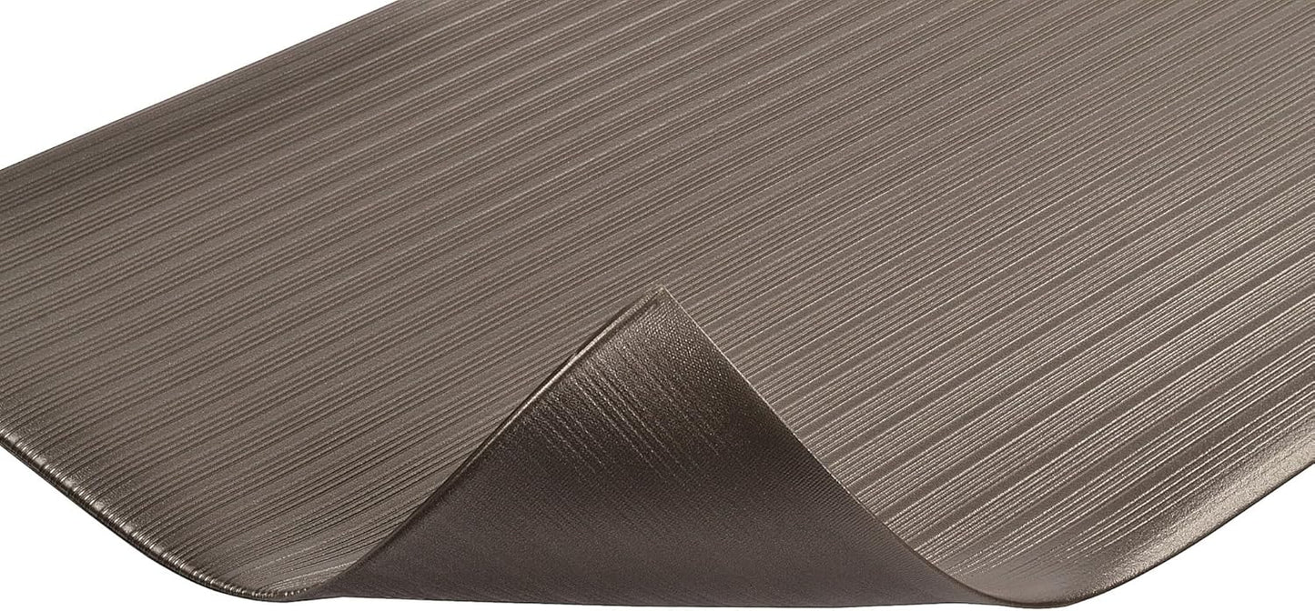 Notrax 410 Airug® 2' x 60' x 3/8" Anti Fatigue Mat, Enhanced Slip Resistance with Beveled Edges and Ribbed Surface, Ideal for Industrial and Commercial Workplaces, Black, 410R0324BL