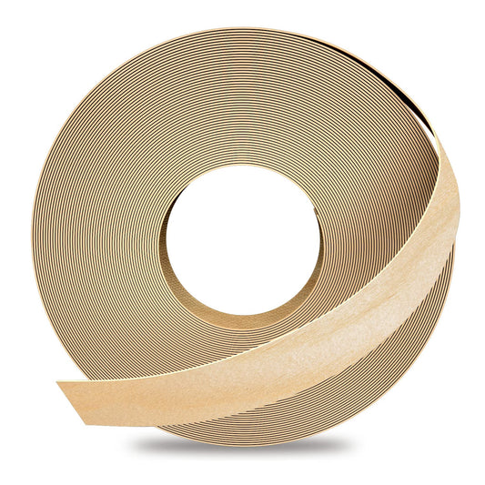 GSCIT Club Birch Edge Banding, 7/8 inch x 50ft roll of Veneer Edge Banding - Pre-glued Flexible, Real Wood Tape for Cabinet Repair & Furniture Restoration