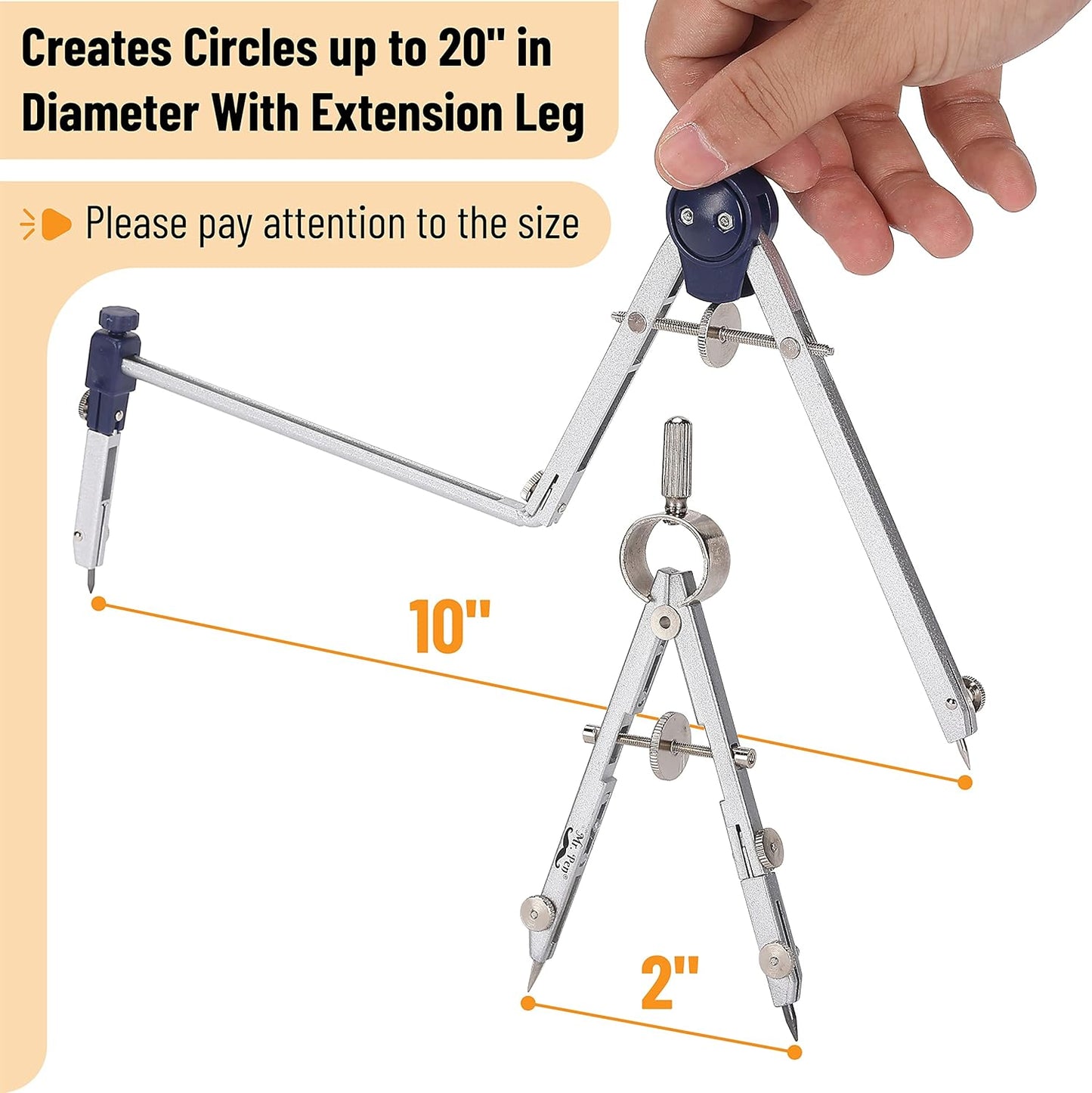Mr. Pen- Professional Geometry Set Metal Compass, 7 pcs, Geometry Precision Tool Set with Shatterproof Storage Box, Drafting Tools & Drafting Kits, Back to School Supplies