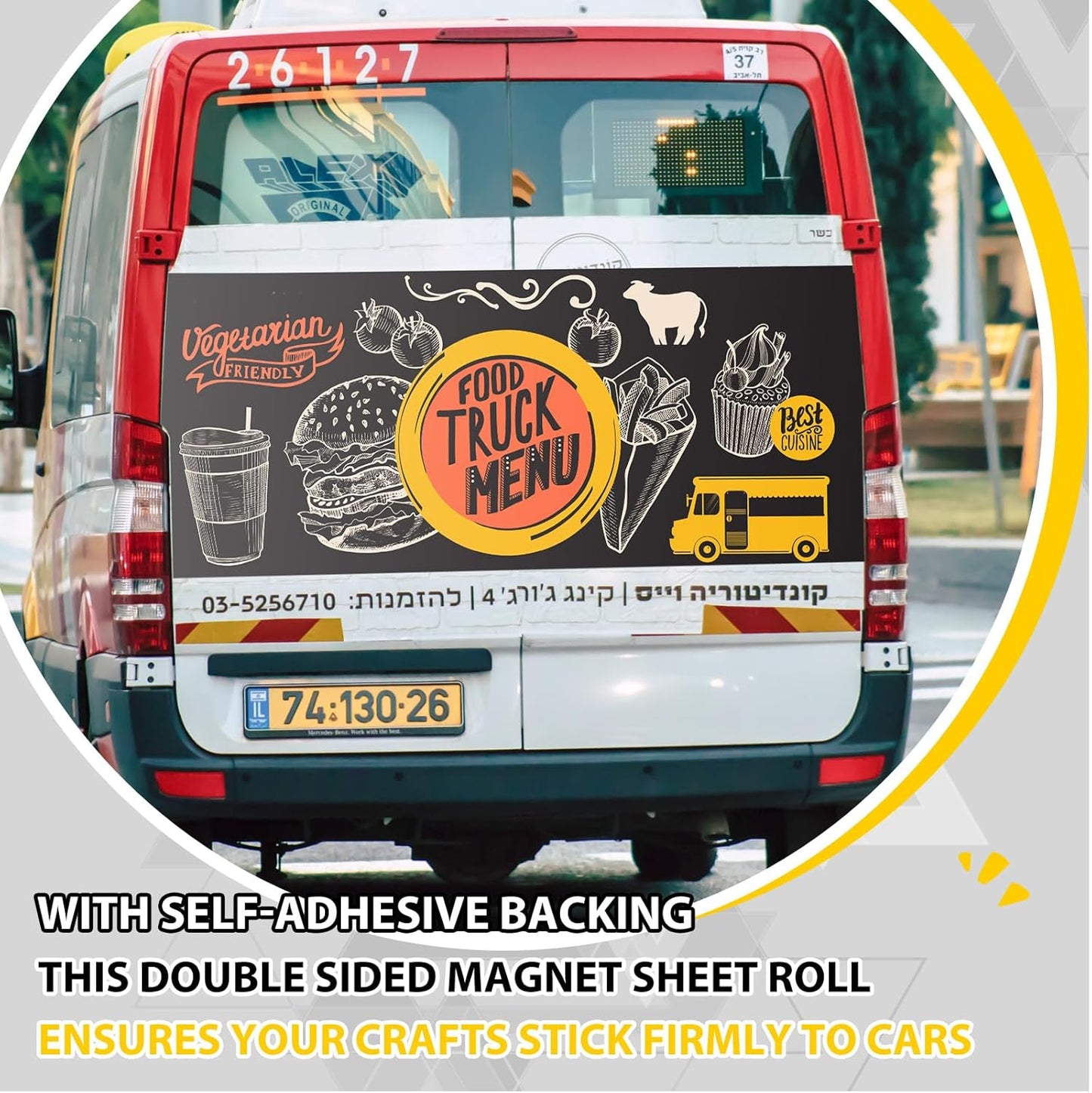 12 Inch x 5ft x 40mil Extra Large Adhesive Magnetic Sheet Roll Not Printable Adhesive Backing Cut and Customize Flexible Sheets Blank White Surface Magnetic Sign for Craft Photo Craft Office