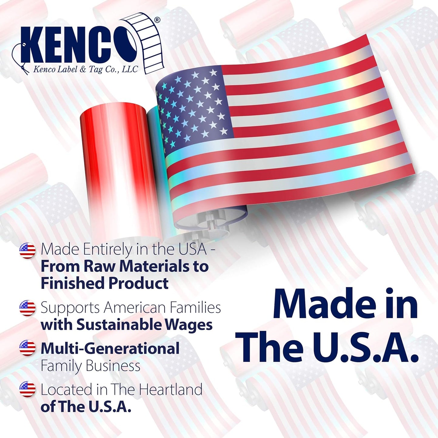 Kenco Color Coding 3 X 5 Rectangle Labels, Inventory Control Stickers 500 Labels Per Roll, Made in The USA (12 Pack Mix-n-Match)