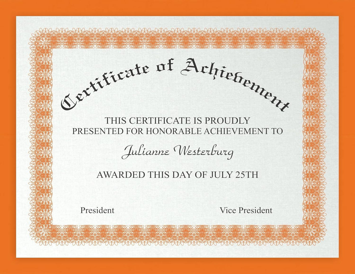 50 Orange Color Cover/Card Paper Sheets - 5 X 7 Inches Photo|Card|Frame Size - 65# (65 lb/Pound) Light Weight Cardstock - Quality Printable Smooth Paper Surface for Bright Colorful Results