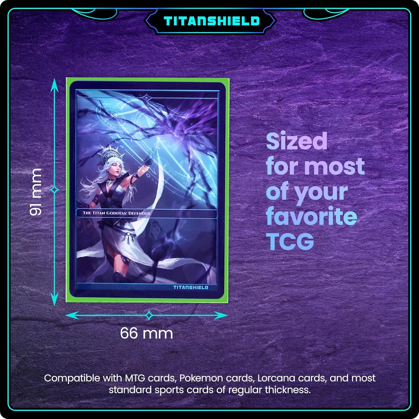 TitanShield (150 Sleeves/Slime Green) Standard Size Board Game Trading Card Sleeves Deck Protector for MTG, Dropmix